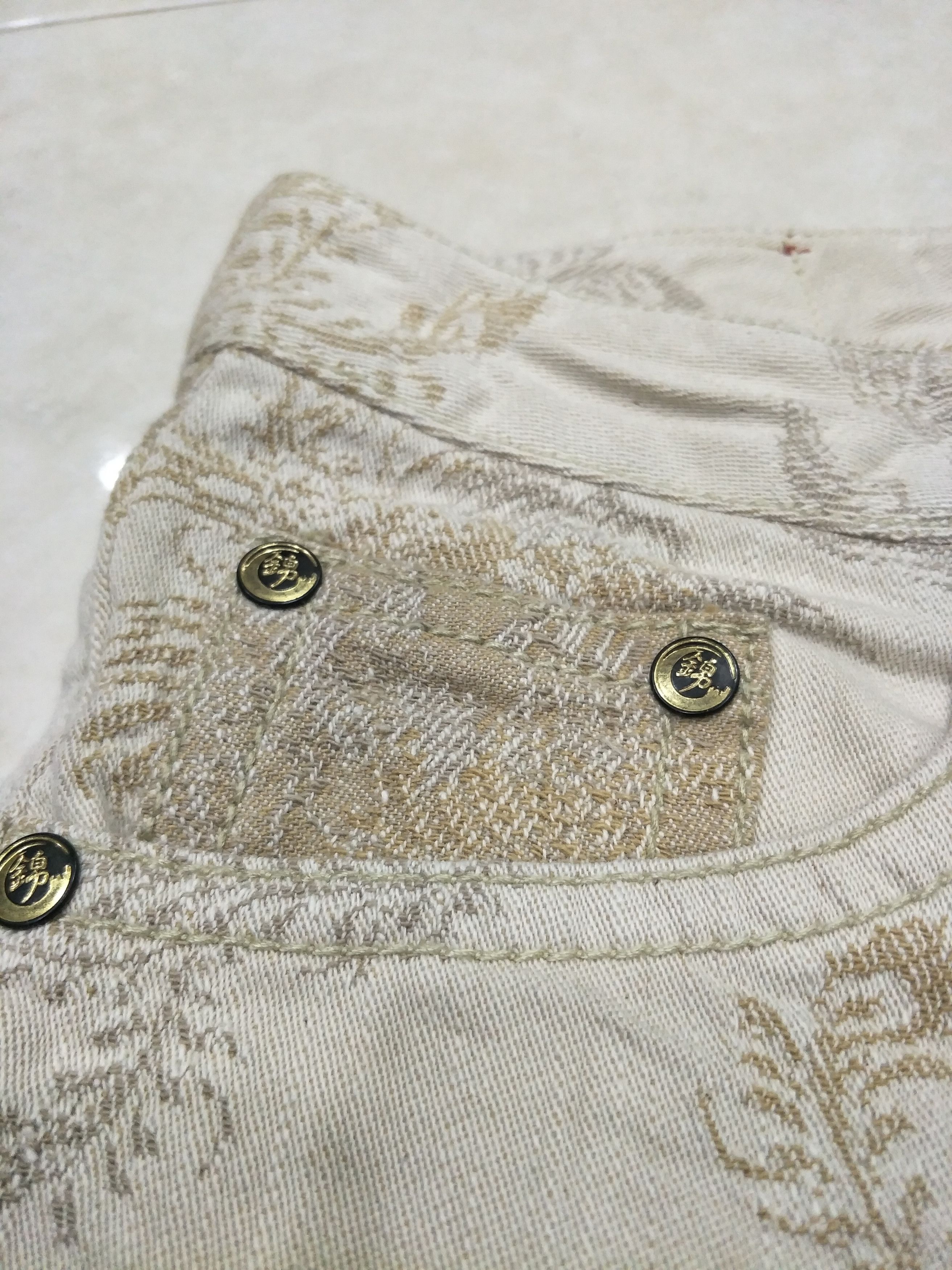 Japanese Brand Oriental Brand Nishiki Two cock fighting embroidery denim Size US 34 / EU 50 - 7 Thumbnail