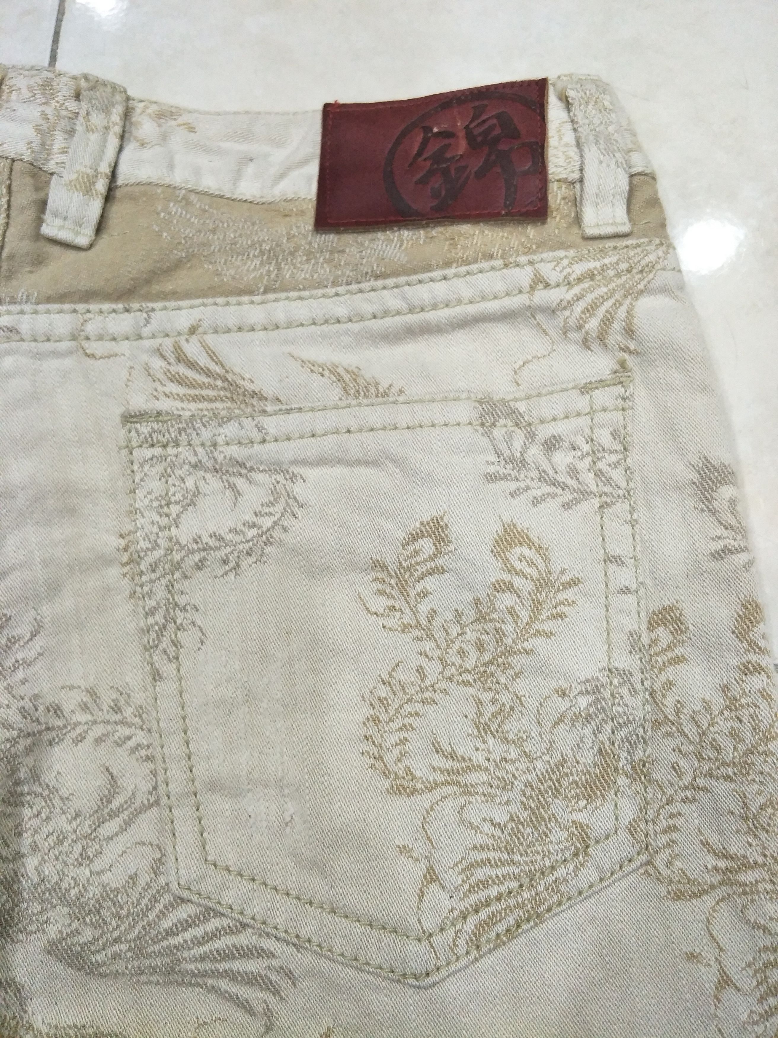 Japanese Brand Oriental Brand Nishiki Two cock fighting embroidery denim Size US 34 / EU 50 - 4 Thumbnail
