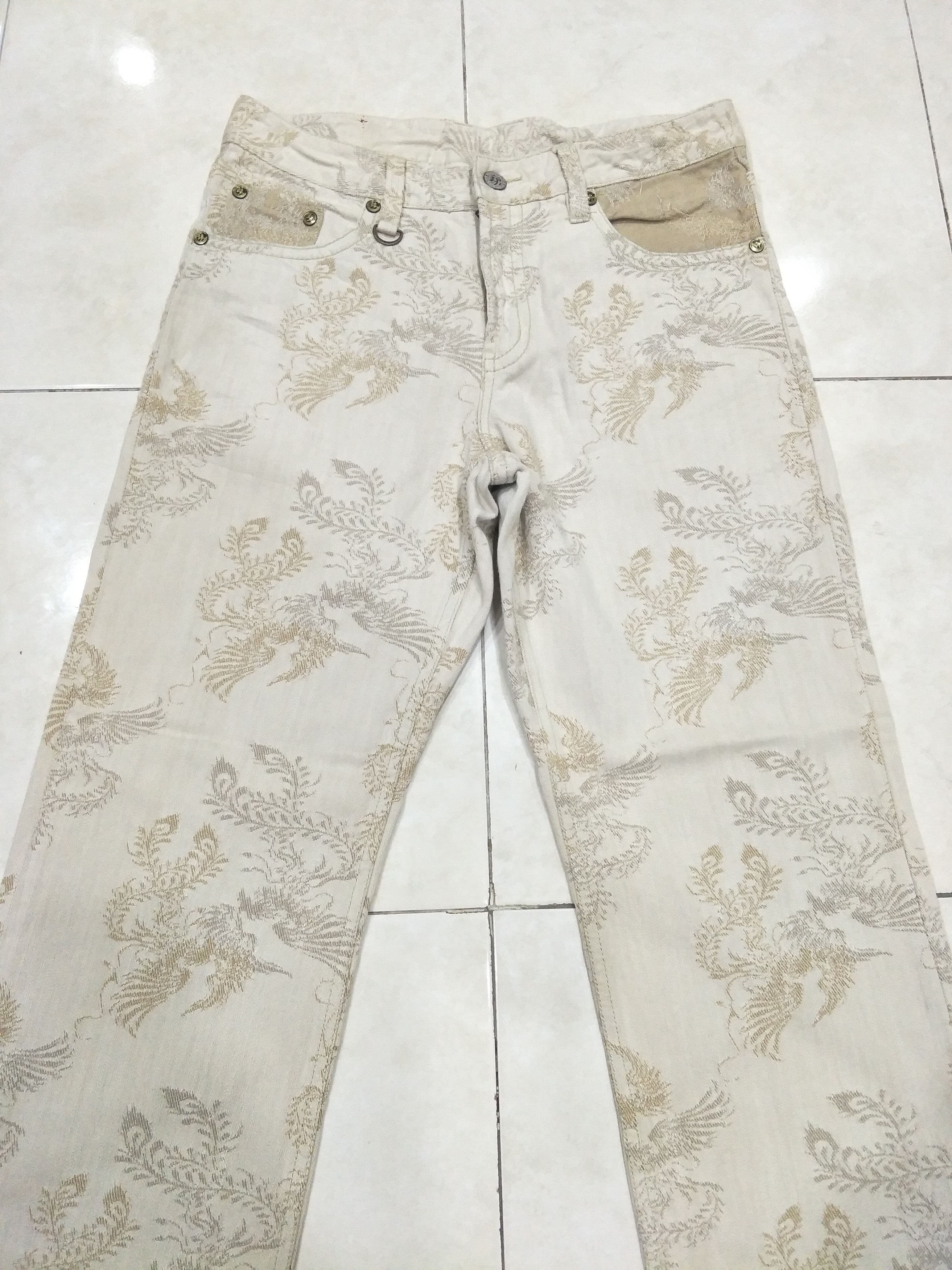 Japanese Brand Oriental Brand Nishiki Two cock fighting embroidery denim Size US 34 / EU 50 - 1 Thumbnail