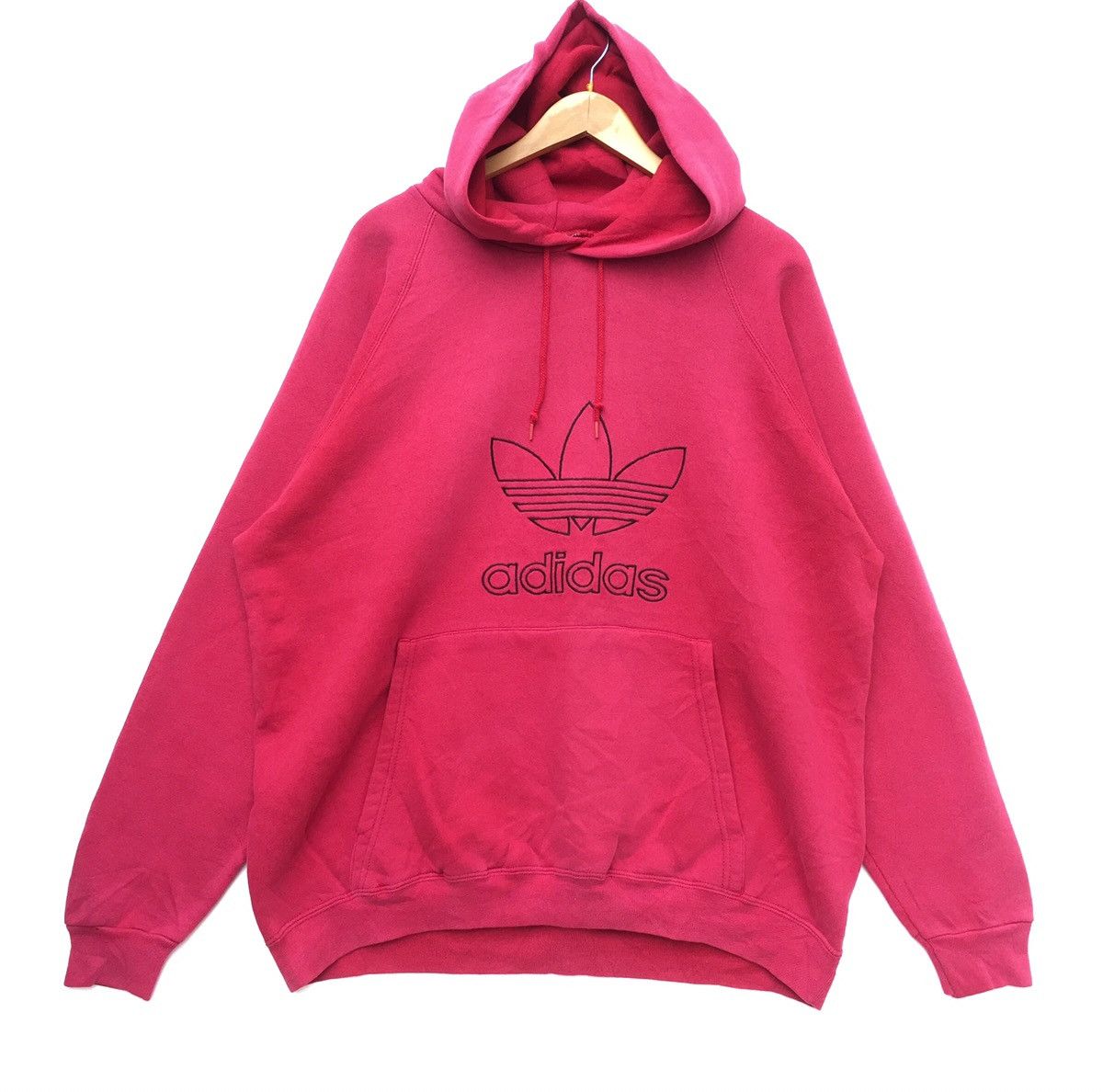 Adidas Vintage 90s Adidas Trefoil Embroidered Big Logo Hoodie Size US XL / EU 56 / 4 - 1 Thumbnail