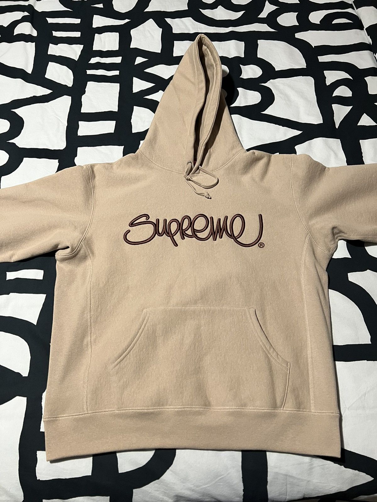 Supreme Supreme Raised Handstyle Hooded Sweatshirt | Grailed