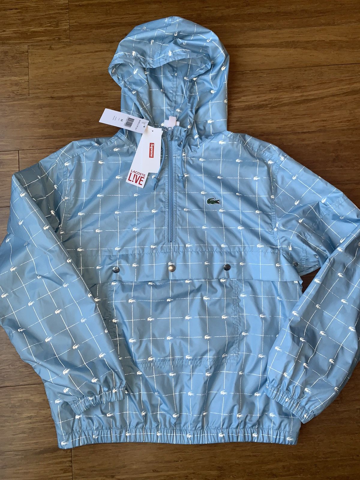 Supreme lacoste reflective grid nylon anorak shop white