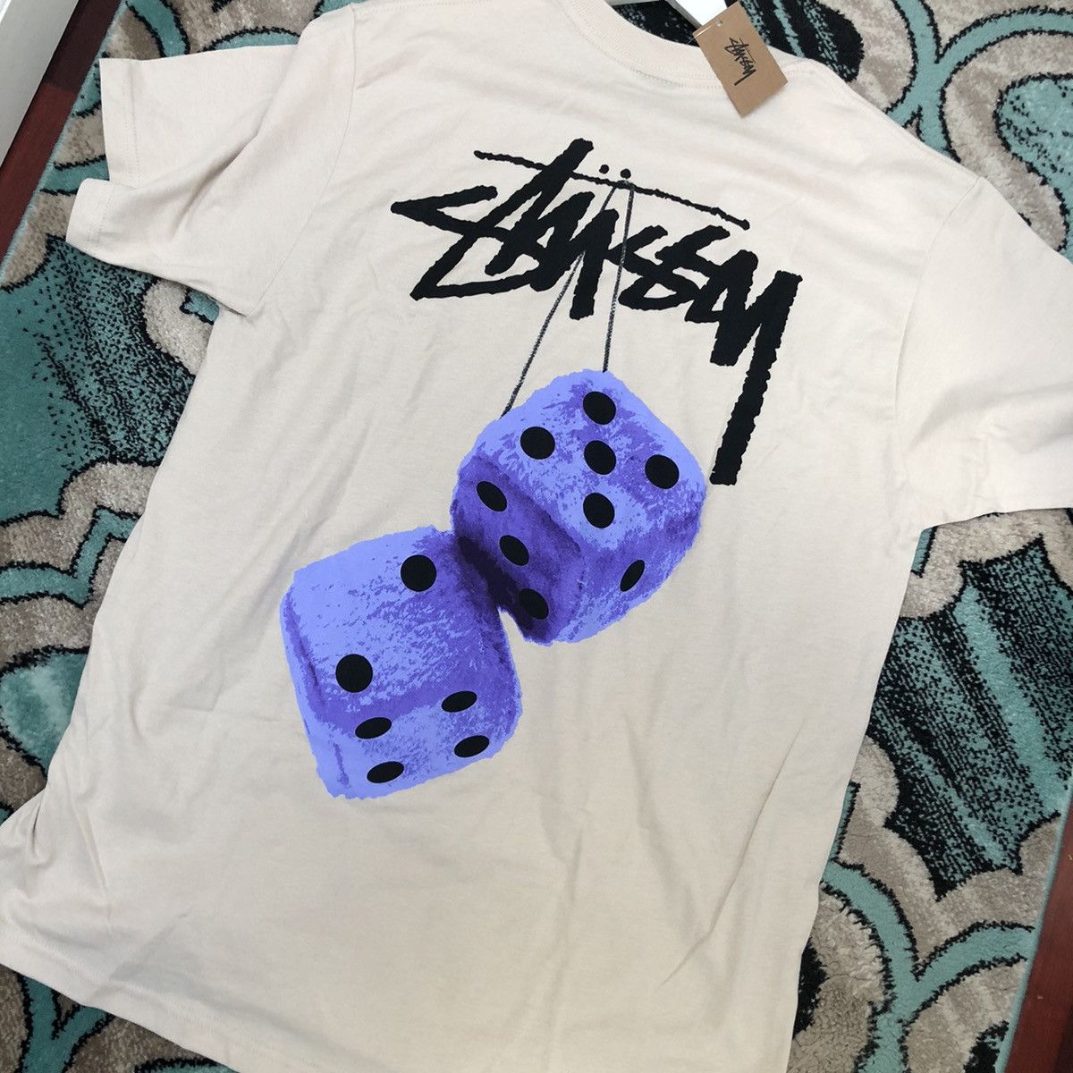 Stussy Fuzzy Dice Tee -purple dice