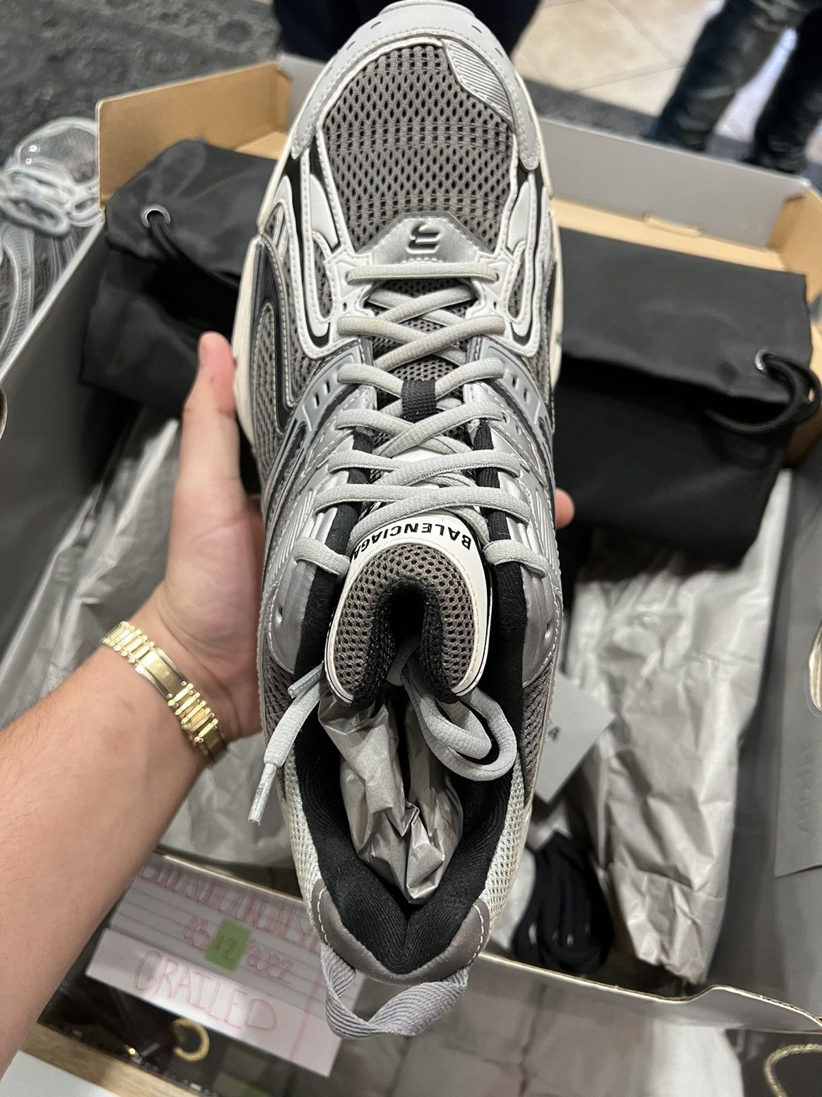 Balenciaga Balenciaga X-Pander Spring-Heel Trainer Sneakers Grey Size US 13 / EU 46 - 6 Thumbnail