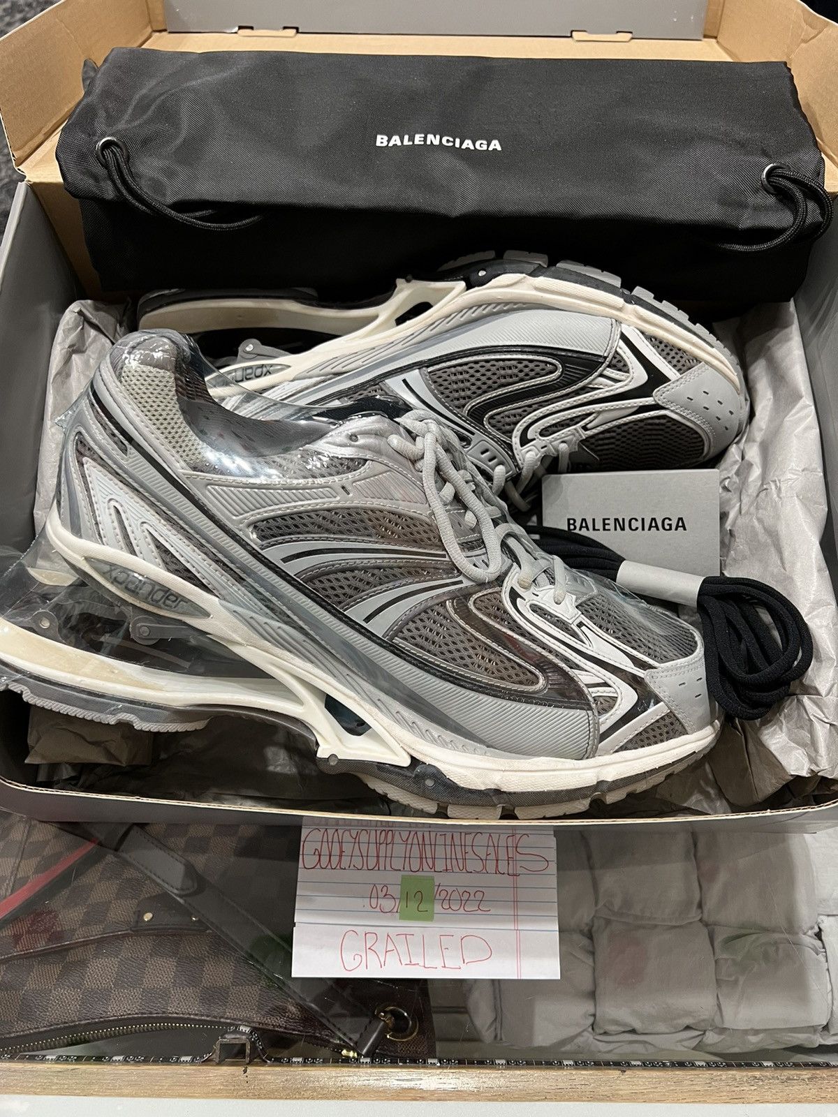 Balenciaga Balenciaga X-Pander Spring-Heel Trainer Sneakers Grey Size US 13 / EU 46 - 1 Thumbnail