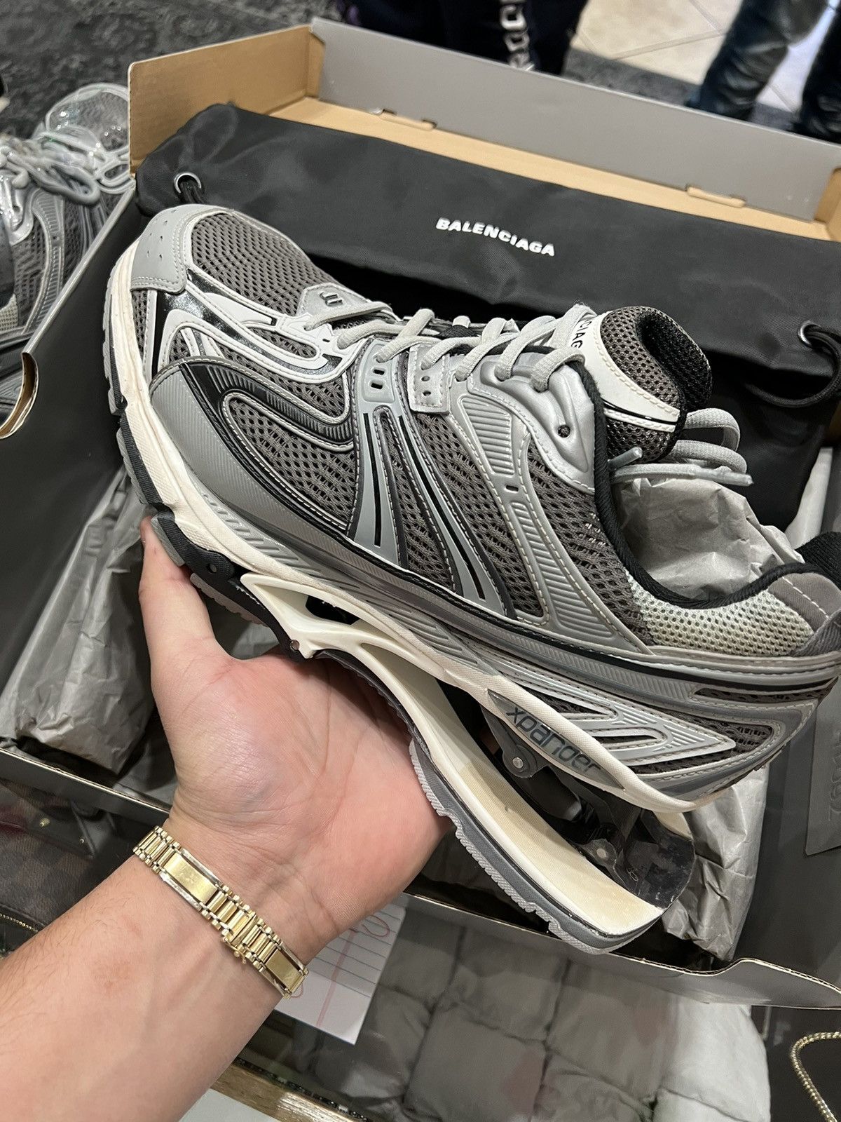 Balenciaga Balenciaga X-Pander Spring-Heel Trainer Sneakers Grey Size US 13 / EU 46 - 5 Thumbnail