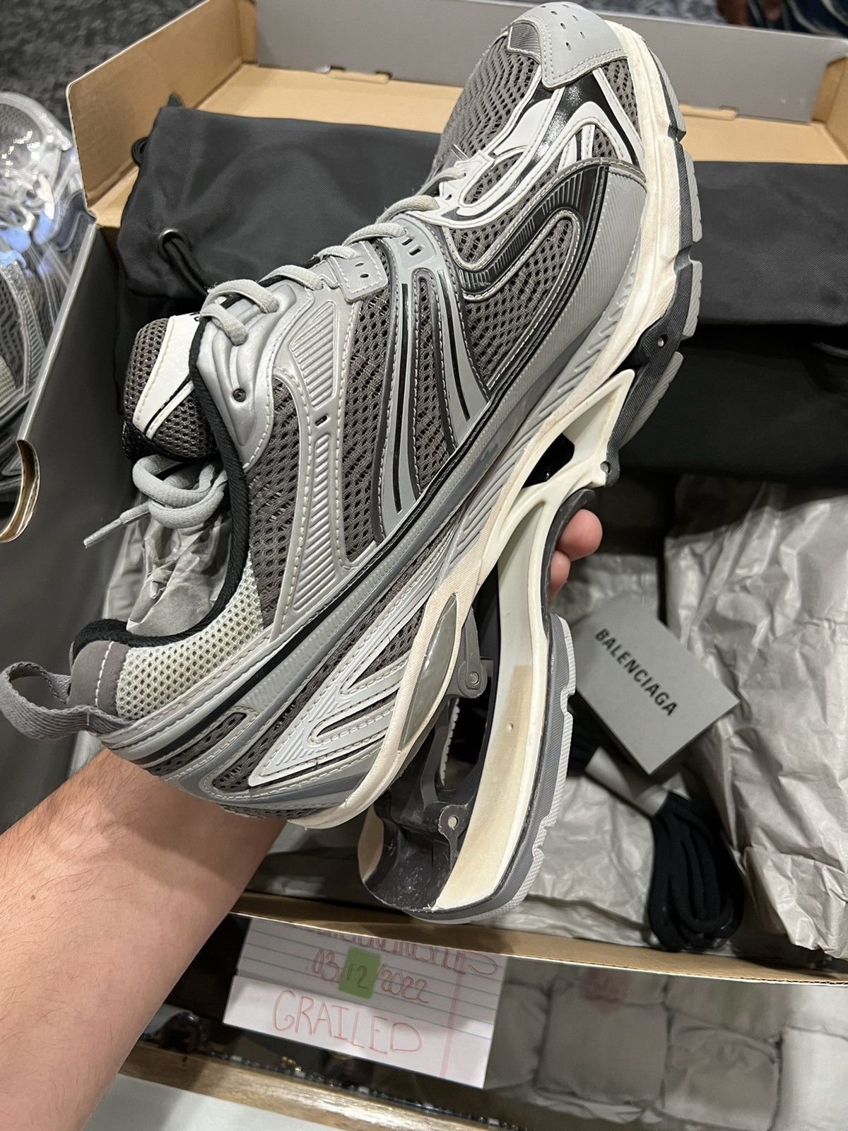 Balenciaga Balenciaga X-Pander Spring-Heel Trainer Sneakers Grey Size US 13 / EU 46 - 11 Thumbnail
