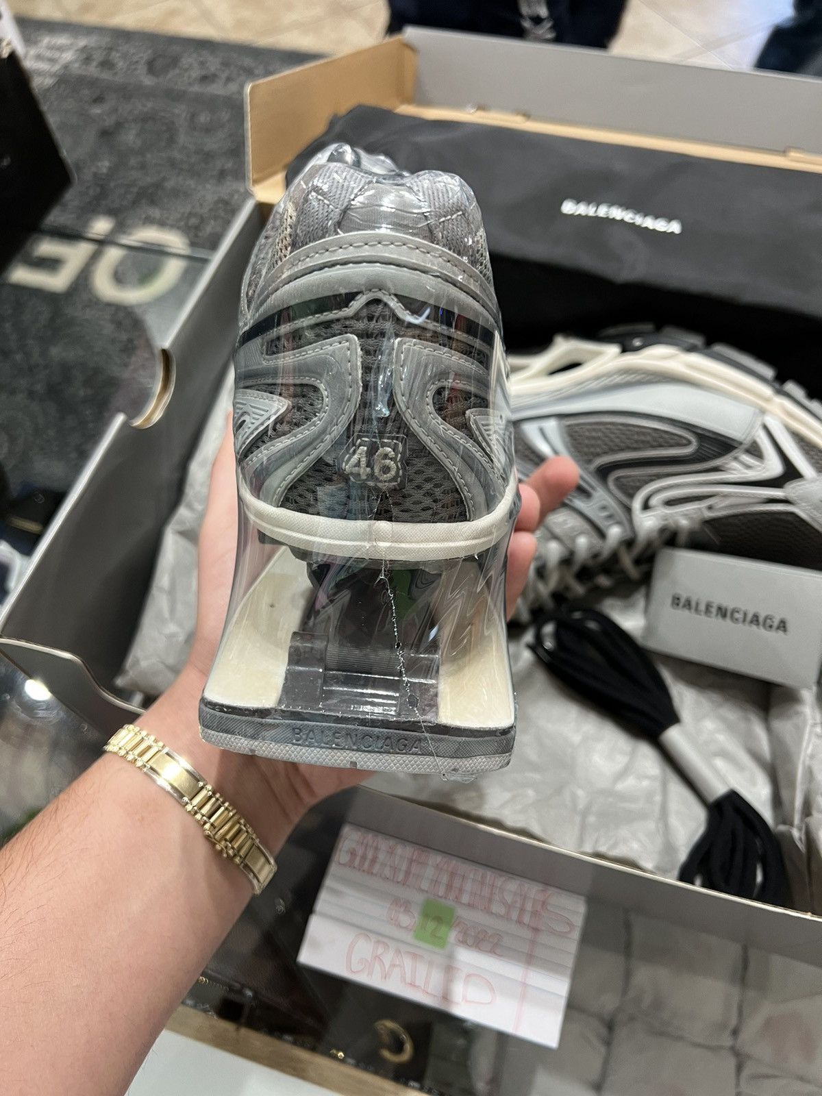 Balenciaga Balenciaga X-Pander Spring-Heel Trainer Sneakers Grey Size US 13 / EU 46 - 4 Thumbnail