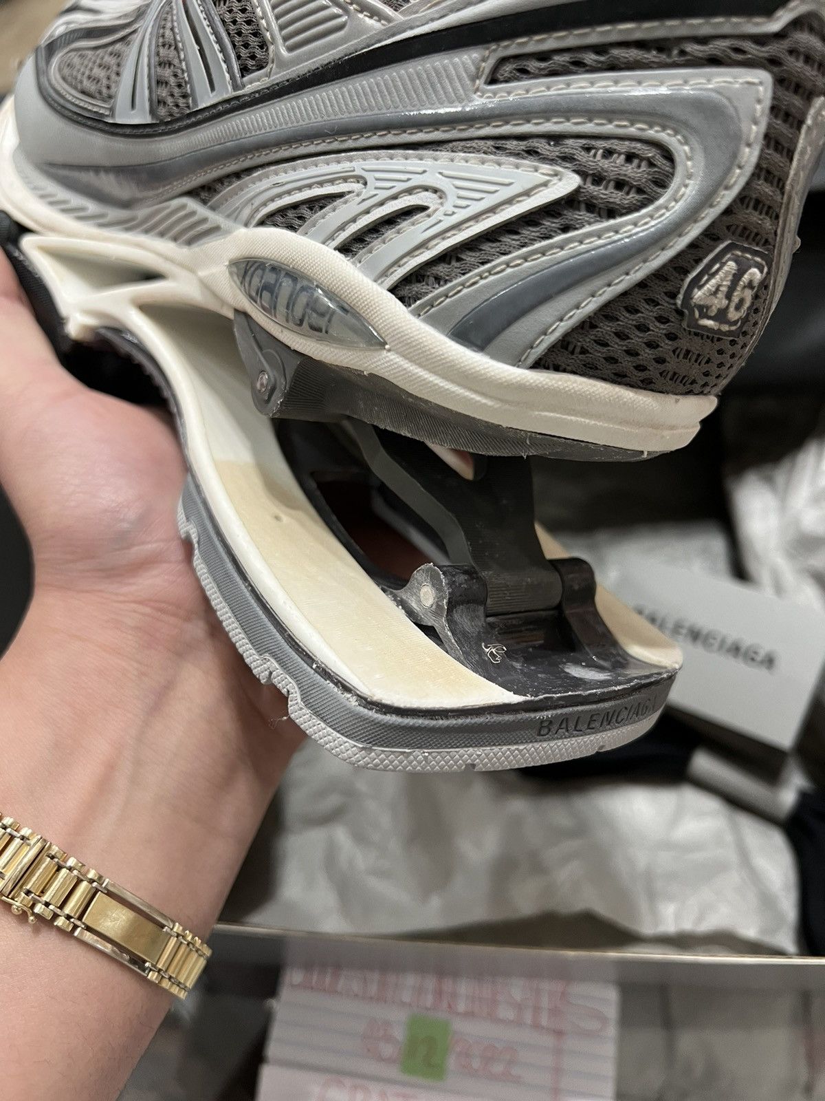 Balenciaga Balenciaga X-Pander Spring-Heel Trainer Sneakers Grey Size US 13 / EU 46 - 10 Thumbnail