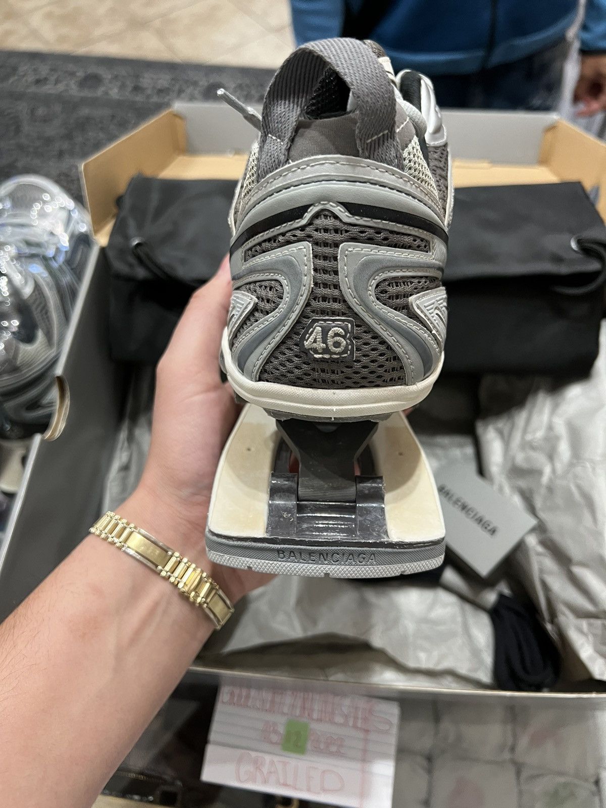 Balenciaga Balenciaga X-Pander Spring-Heel Trainer Sneakers Grey Size US 13 / EU 46 - 12 Thumbnail