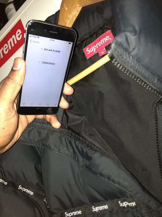 Supreme tape puffy outlet jacket