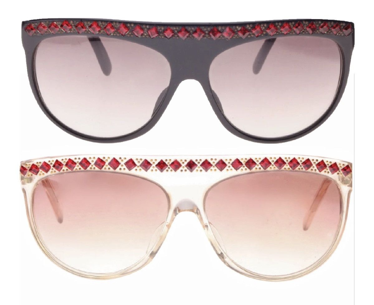 Vintage Stendhal Paris sunglasses 1980s Venezia 80s Black Flat Top Pink Lens Sunglasses with  main image 3
