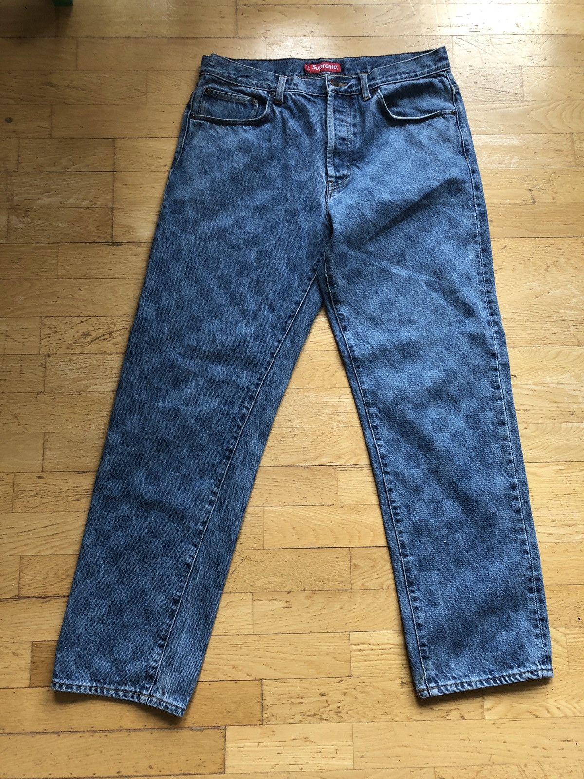 supreme ストレートデニムパンツ ブルー Supreme シュプリーム ストレート セルビッジ デニム パンツ