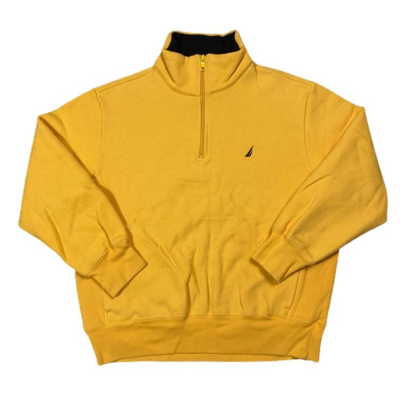 Pull Zippé Nautica Rayé Bleu - Taille M, Occasion Très Bon état, Style Quarter-zip Décontracté