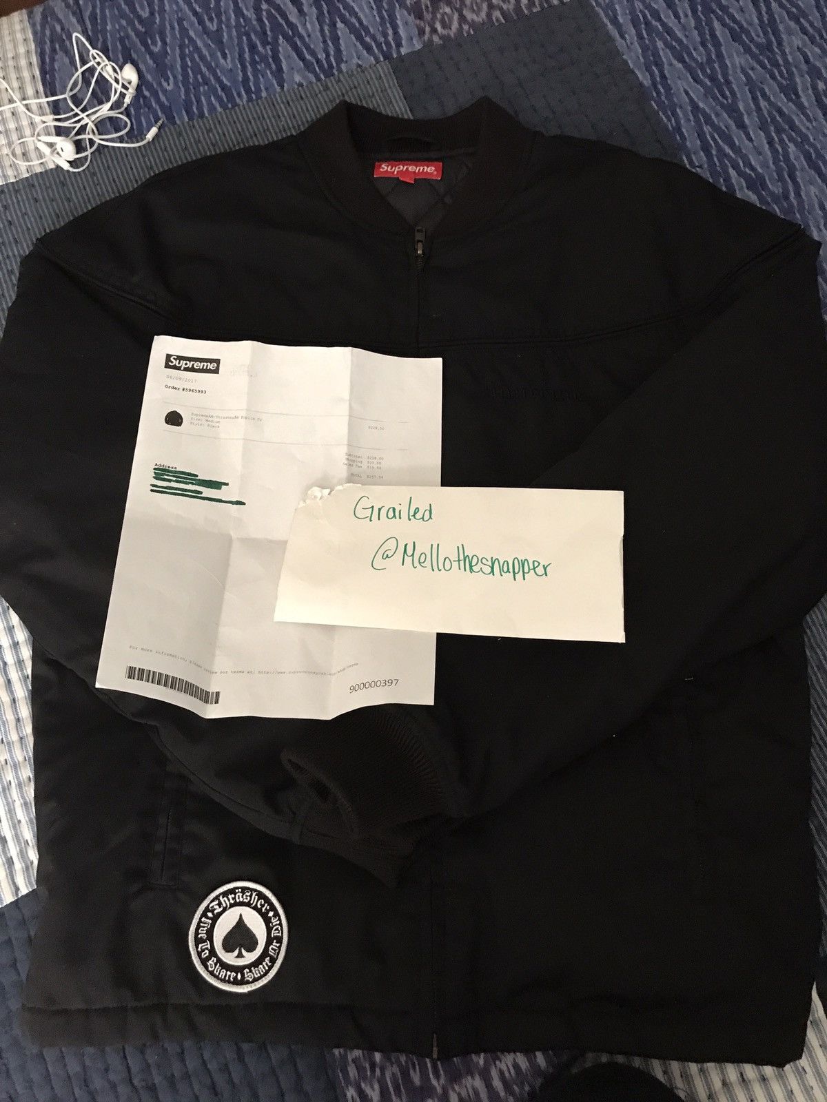 Outerwear Clothing Supreme Thrasher Poplin Crew Jacket Black Shop