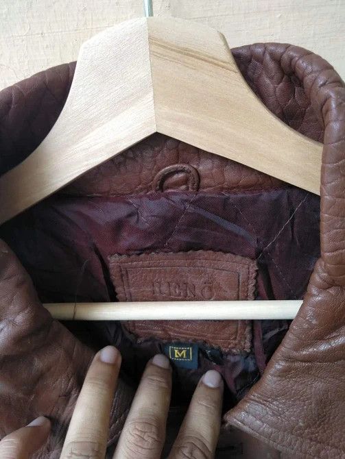 Genuine Leather Vtg 90s Reno Styled In France Brown Leather Jackets Size US M / EU 48-50 / 2 - 8 Thumbnail