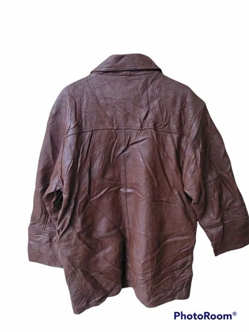 Genuine Leather Vtg 90s Reno Styled In France Brown Leather Jackets Size US M / EU 48-50 / 2 - 2 Thumbnail