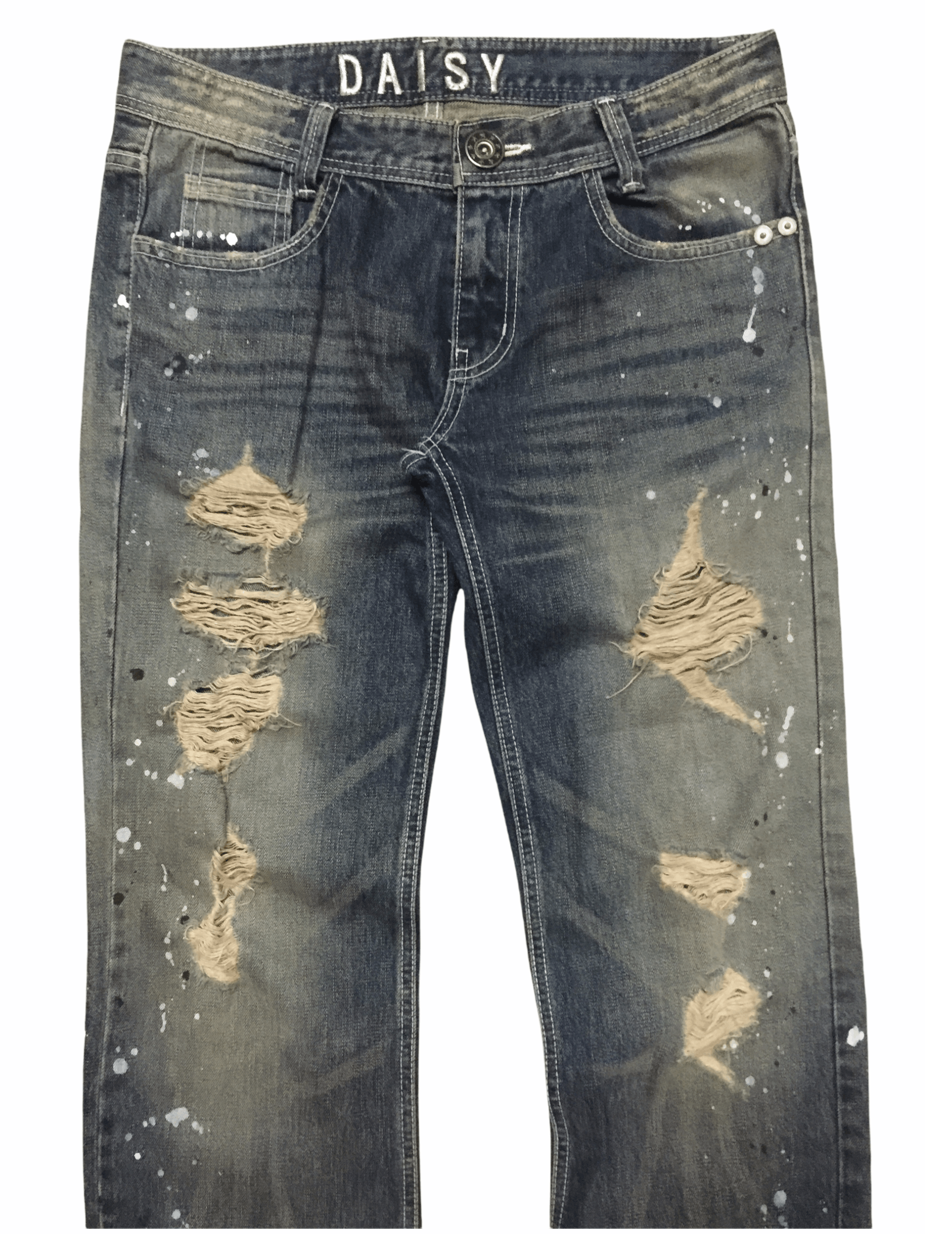 Japanese Brand Daisy Distressed Denim Size US 30 / EU 46 - 2 Thumbnail