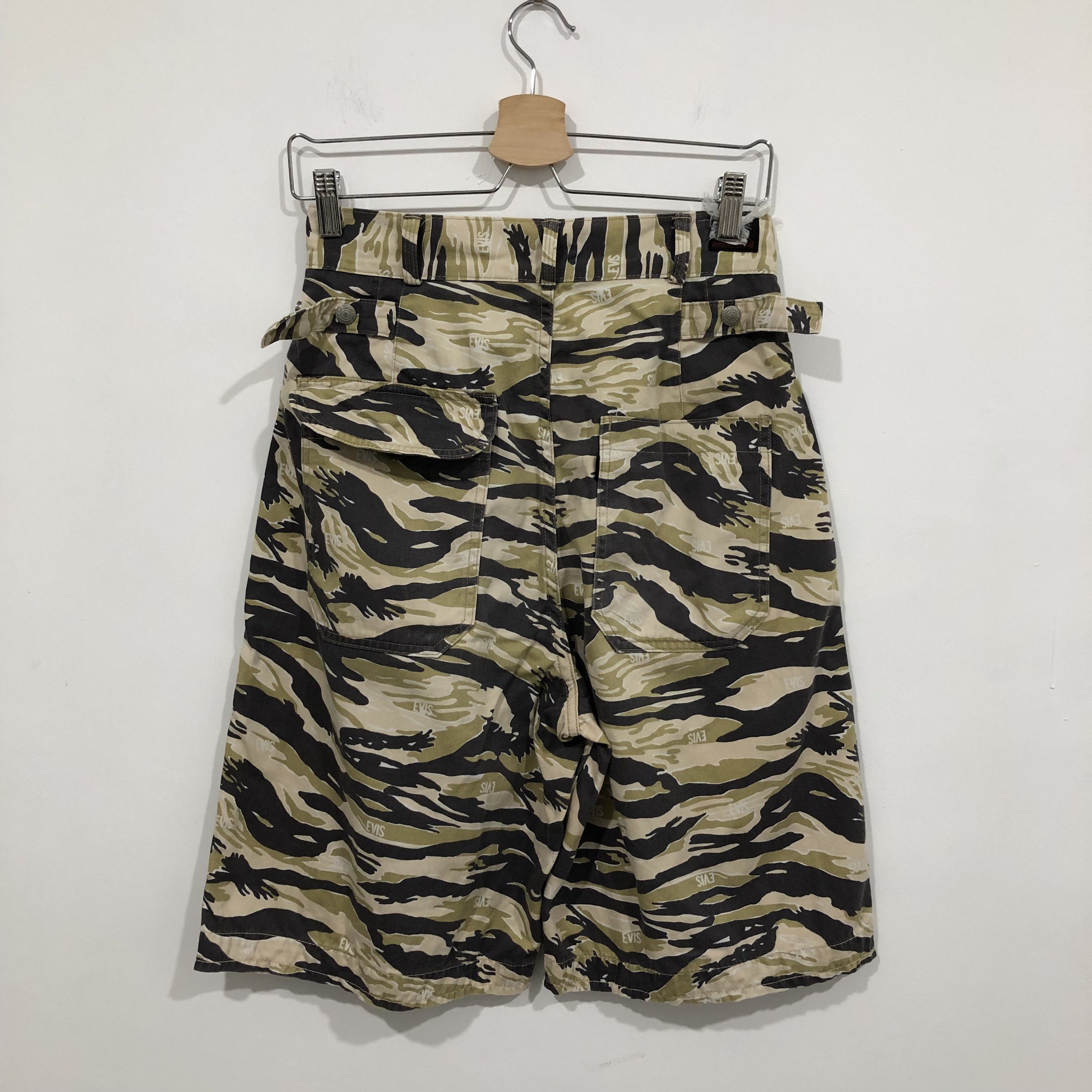 Japanese Brand Evis Tiger Camo Shorts Size US 27 - 3 Thumbnail