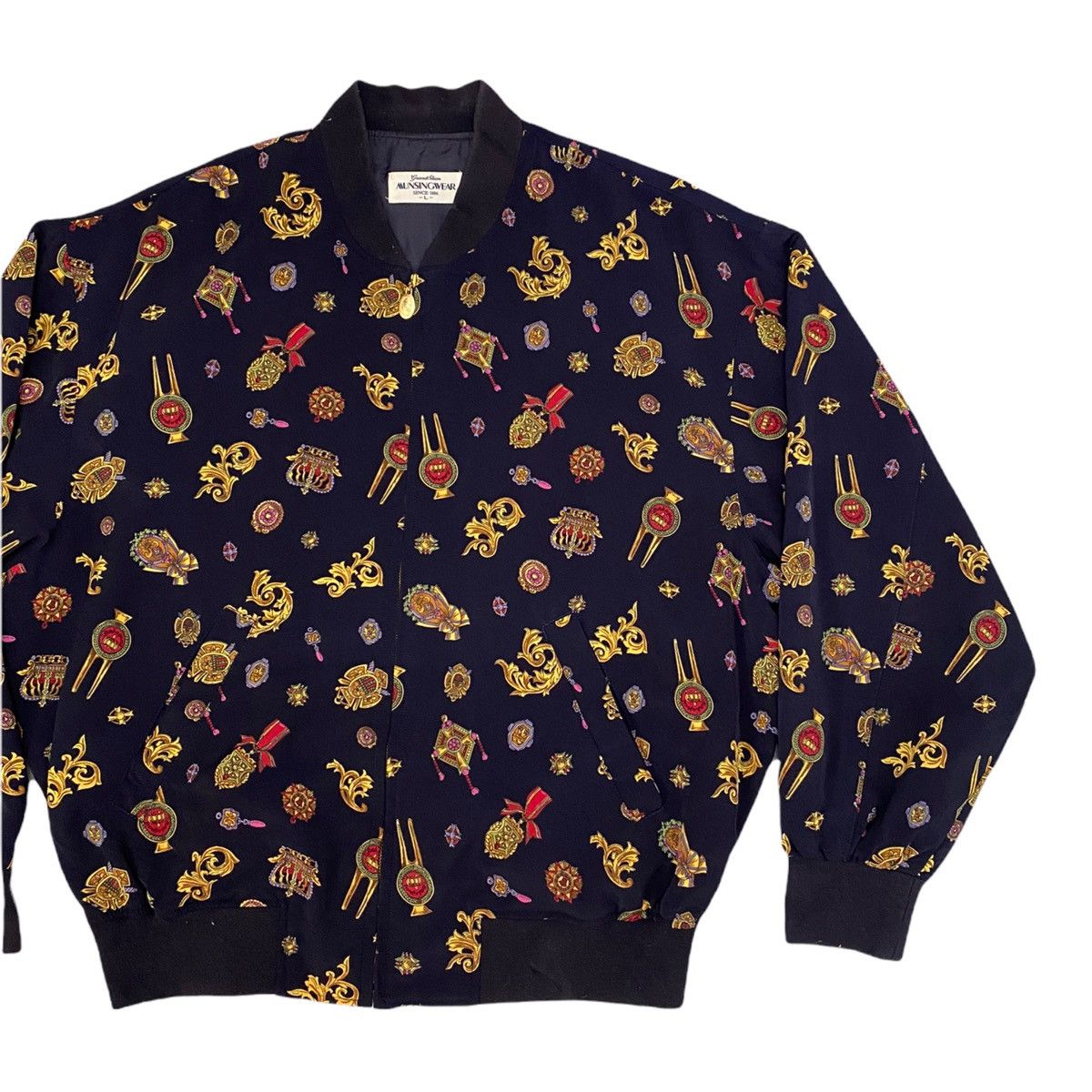 If Six Was Nine 🔥RARE 🇮🇹 ARCHIVE GRANDSLAM MUNSINGWEAR SILK BOMBER JACKET Size US M / EU 48-50 / 2 - 9 Thumbnail