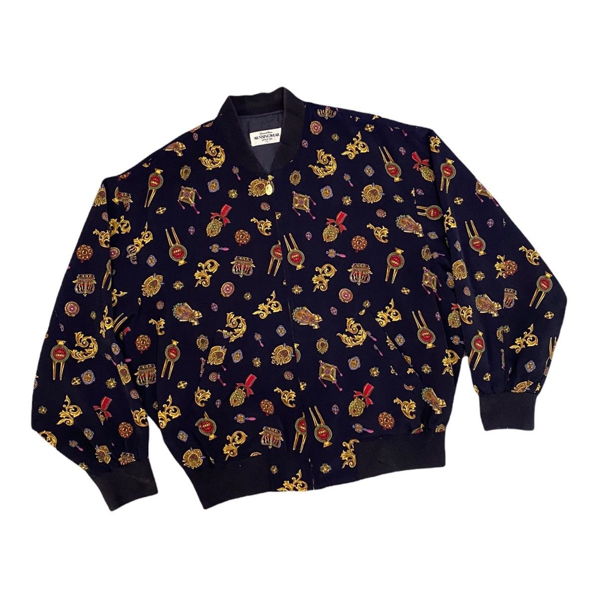 If Six Was Nine 🔥RARE 🇮🇹 ARCHIVE GRANDSLAM MUNSINGWEAR SILK BOMBER JACKET Size US M / EU 48-50 / 2 - 4 Thumbnail