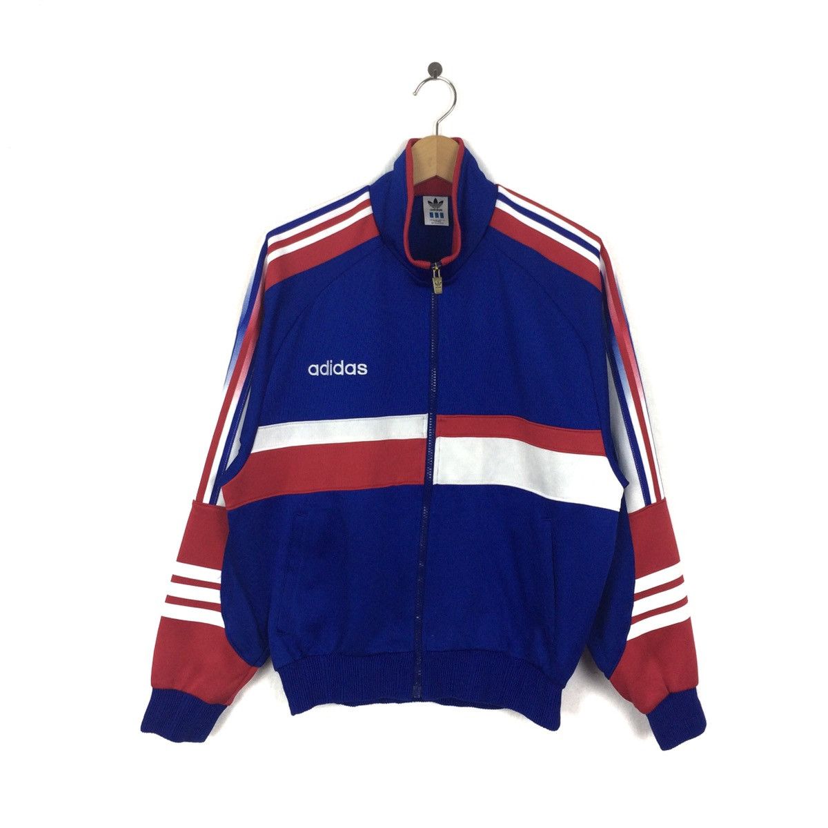 Adidas × Descente RARE!!! Adidas Multicolour Three Stripes Fullzipped Jacket Size US L / EU 52-54 / 3 - 1 Thumbnail