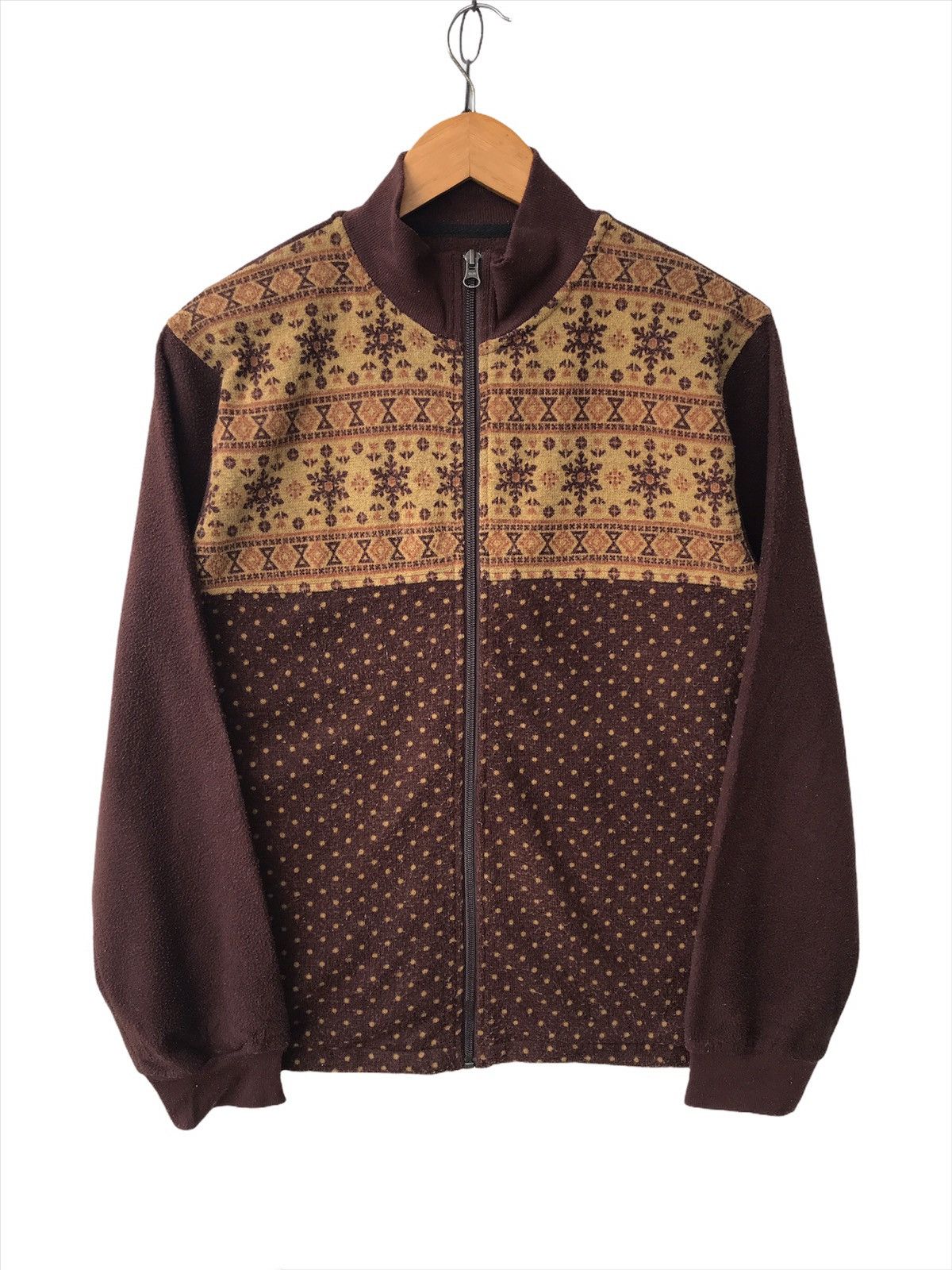 Kansai Yamamoto Aztec Symbolism Cotton Fleece Zipper LS Shirt Size US M / EU 48-50 / 2 - 1 Thumbnail