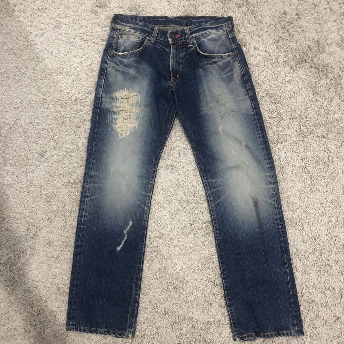 Vintage edwin 504 distressed jeans