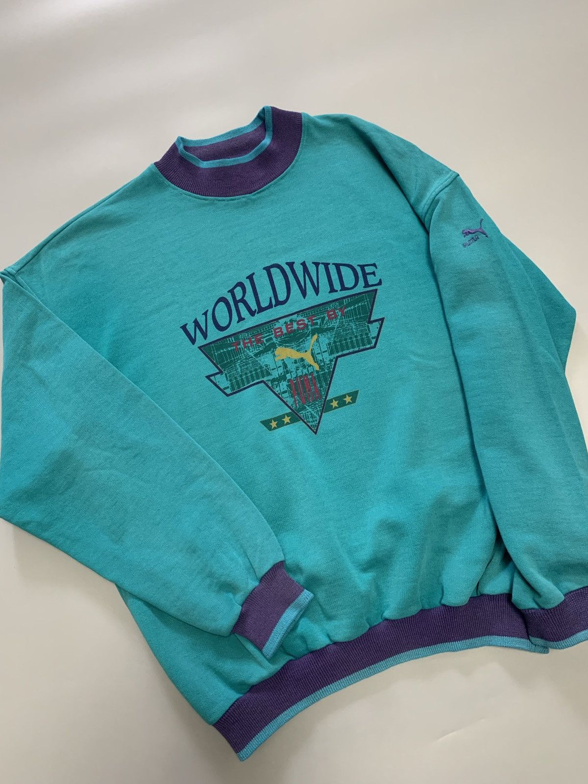 Puma 80s Vintage Rare Puma Worldwide sweatshirt Size US M / EU 48-50 / 2 - 2 Thumbnail