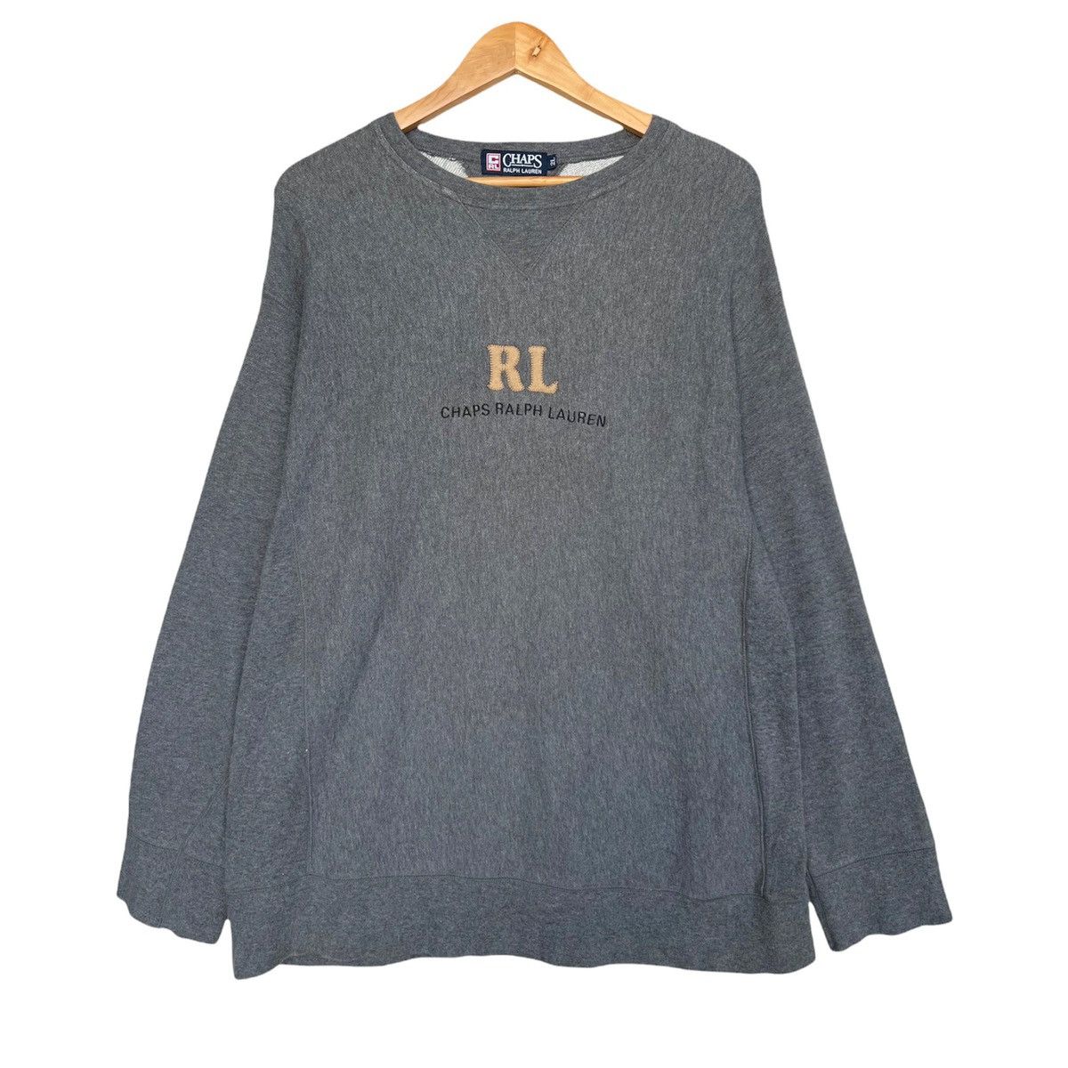 Chaps Ralph Lauren × Polo Ralph Lauren × Vintage Vintage Chaps Ralph Lauren Grey Sweatshirt Size US L / EU 52-54 / 3 - 1 Thumbnail