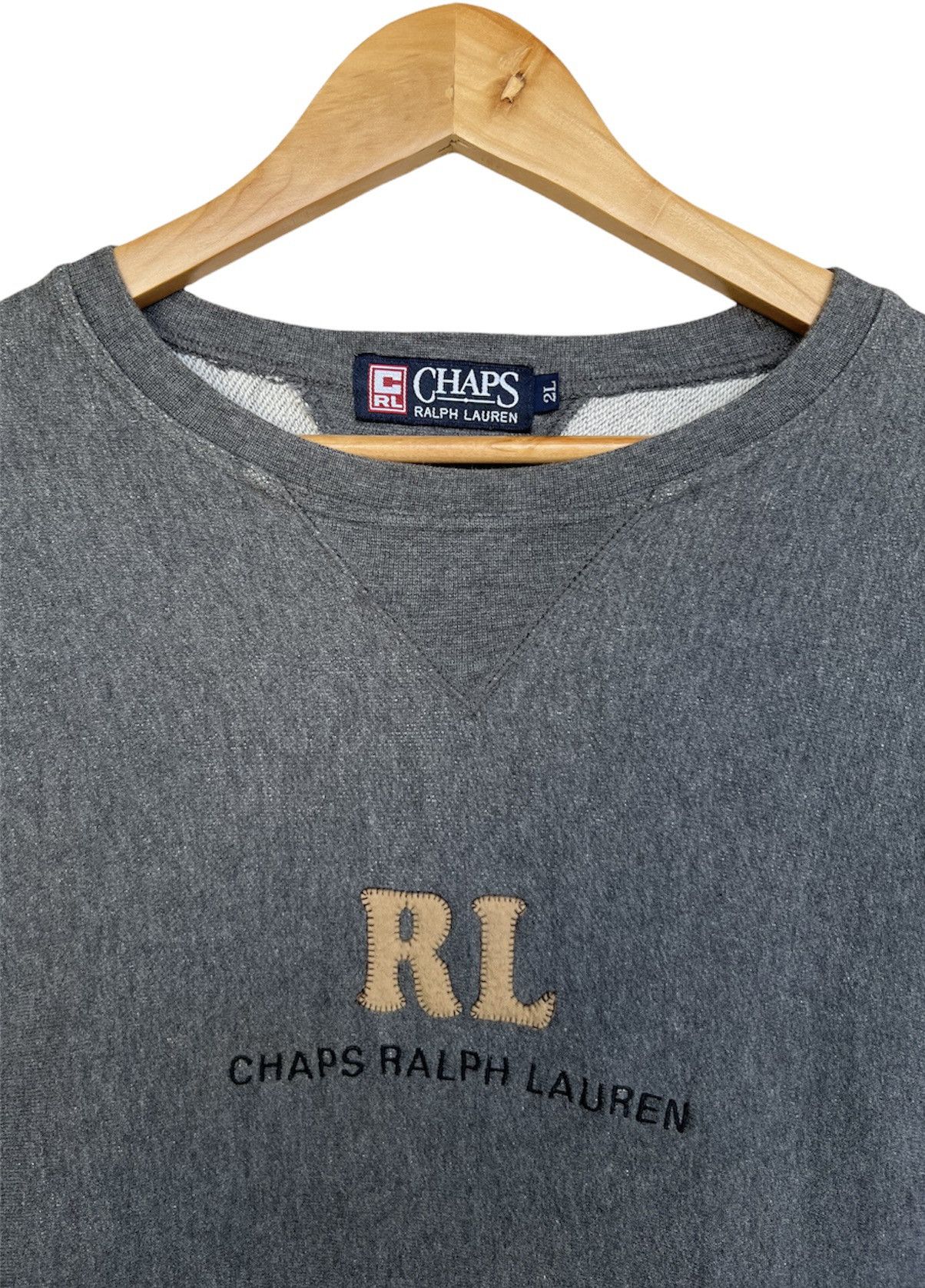 Chaps Ralph Lauren × Polo Ralph Lauren × Vintage Vintage Chaps Ralph Lauren Grey Sweatshirt Size US L / EU 52-54 / 3 - 4 Thumbnail