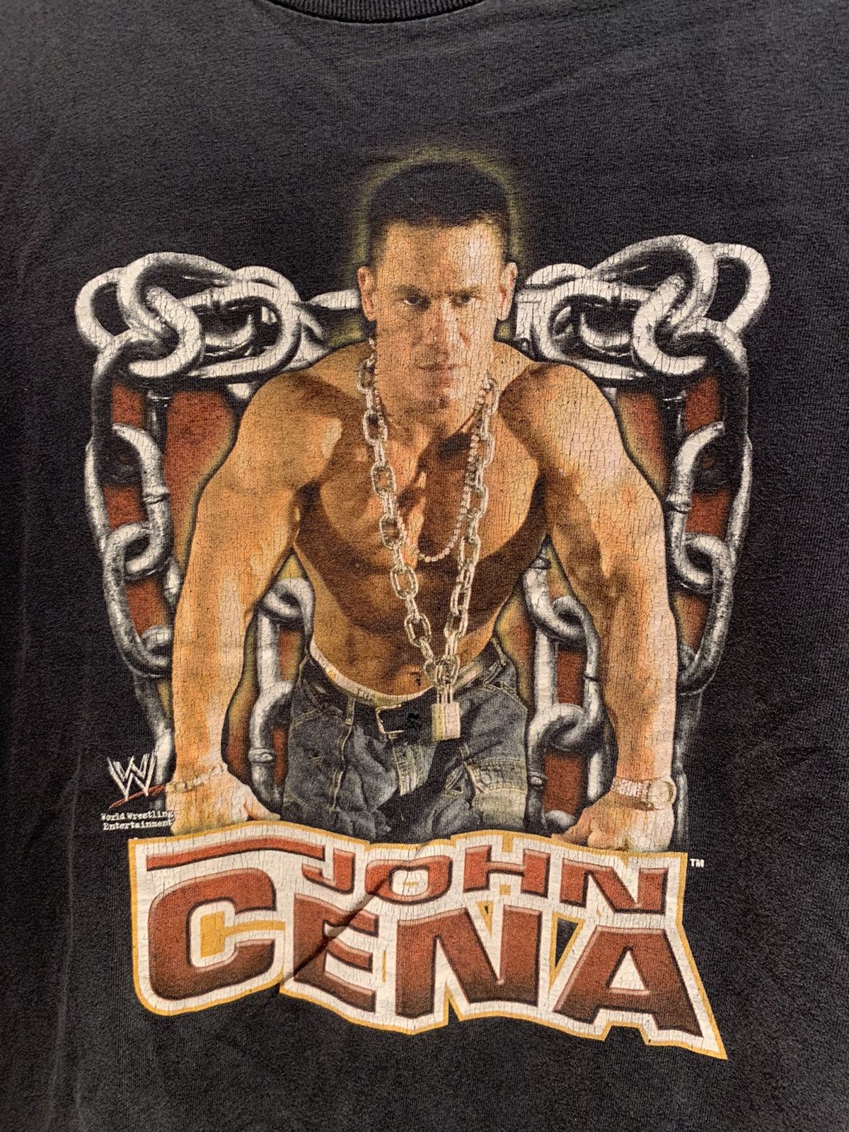 Vintage × WWE × WWF *RARE* Vintage WWE WWF John Cena Chain Gang Soldier T-Shirt Size US L / EU 52-54 / 3 - 3 Thumbnail