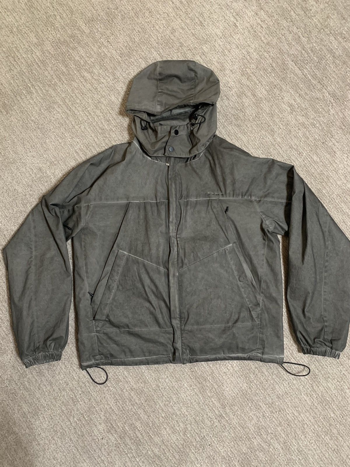 image of Who Is Jacov x Whoisjacov Object Dyed Shell Jacket in Grey, Men's (Size Large)