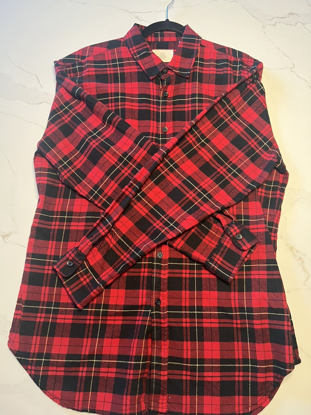 FOG × Fear of God Collection Two Red Plaid Flannel | Grailed