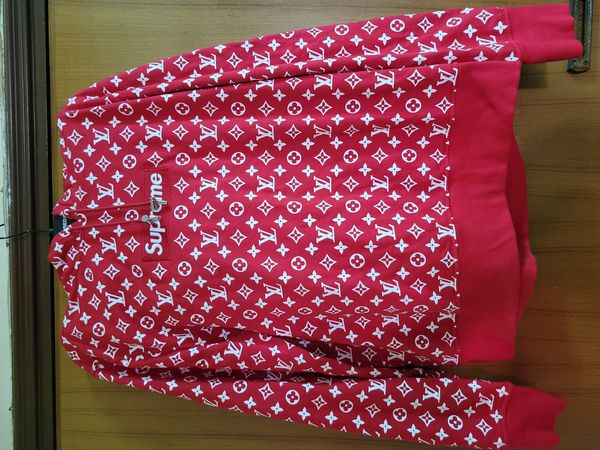 Louis Vuitton, Shirts, Louis Vuitton X Supreme Red Hoodie