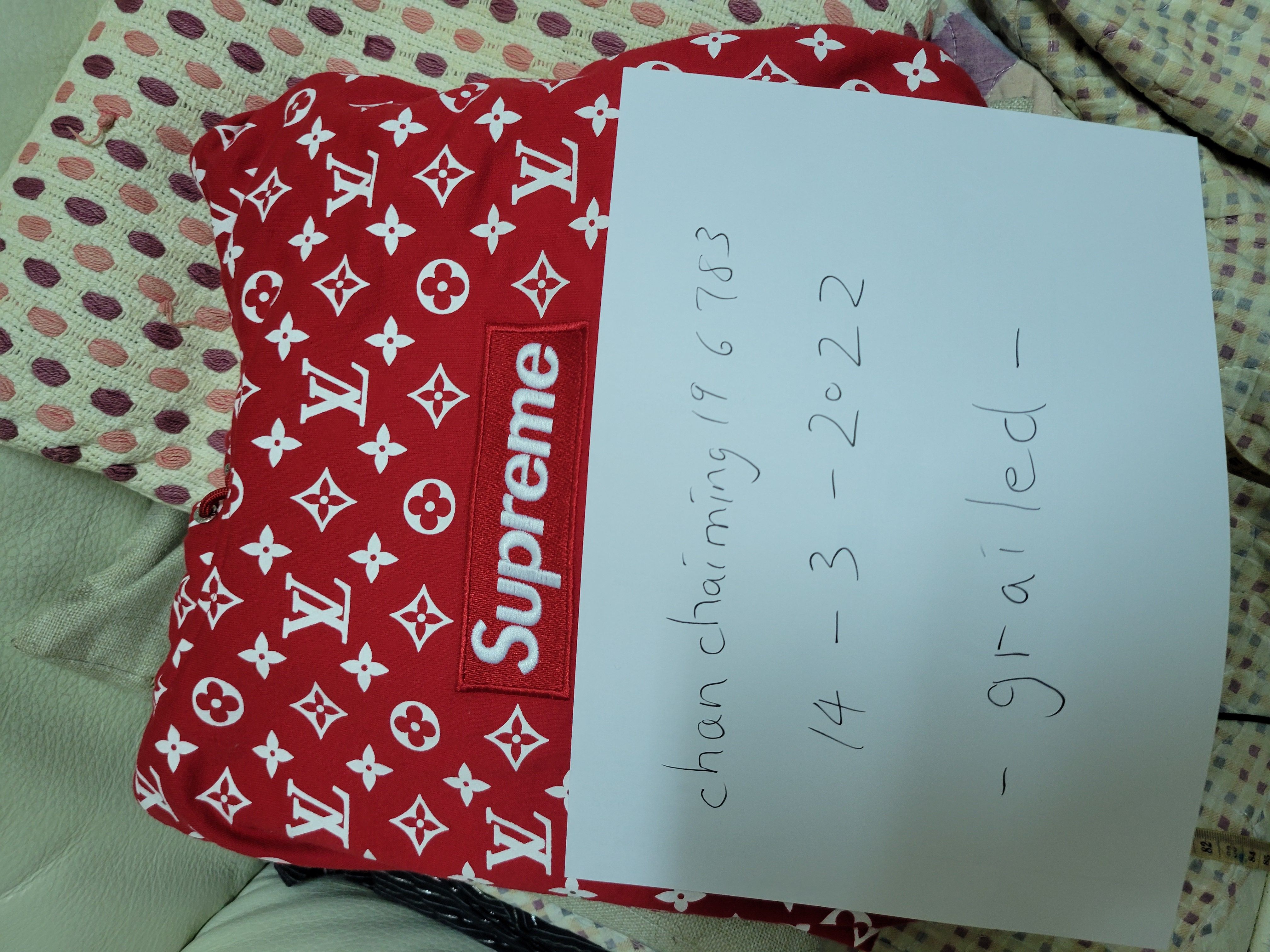 LOUIS VUITTON x SUPREME BOX LOGO HOODIE RED SS17 - Stay Fresh