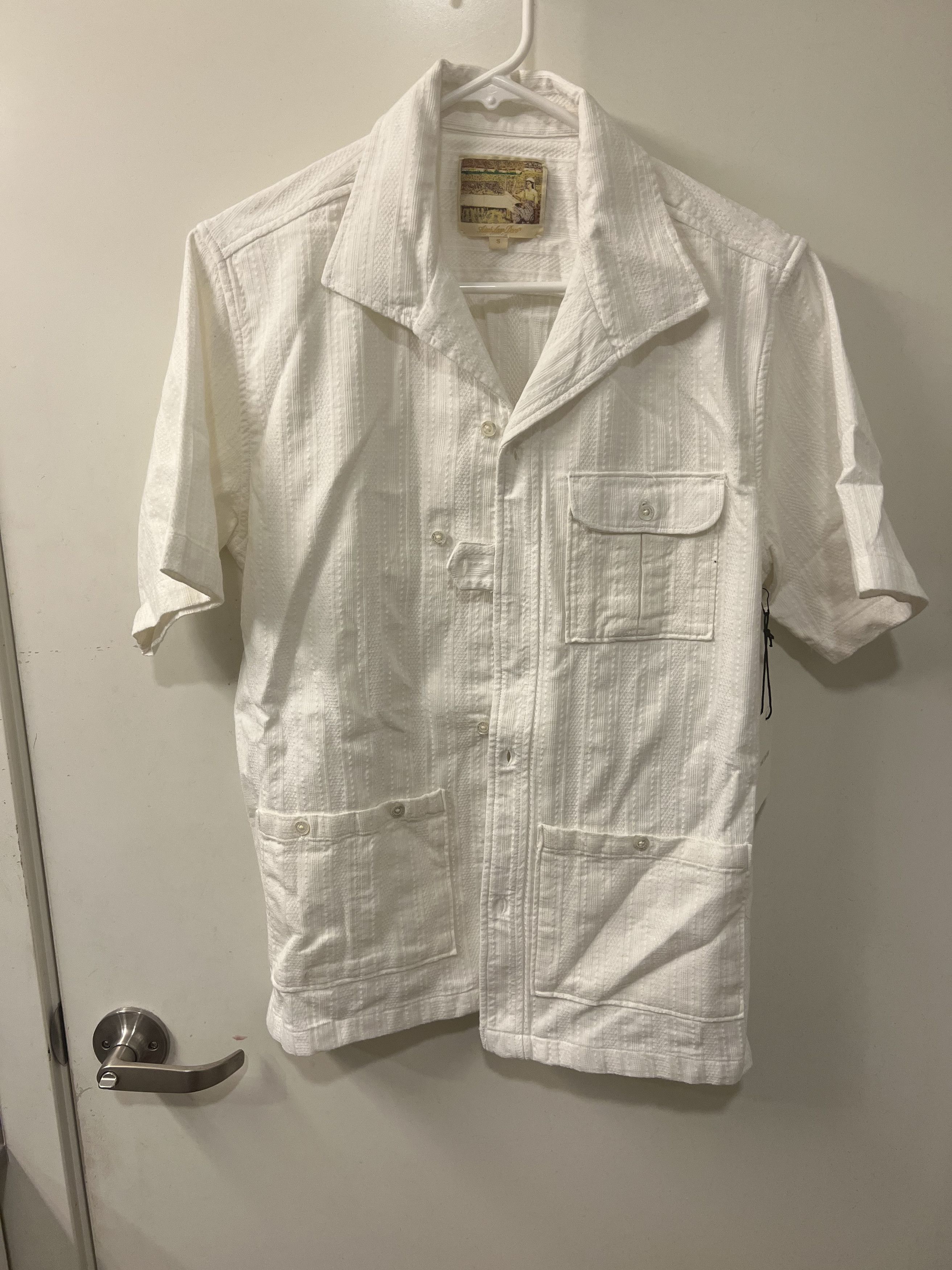 image of Aime Leon Dore Mechanic Shirt in White, Men's (Size Small)