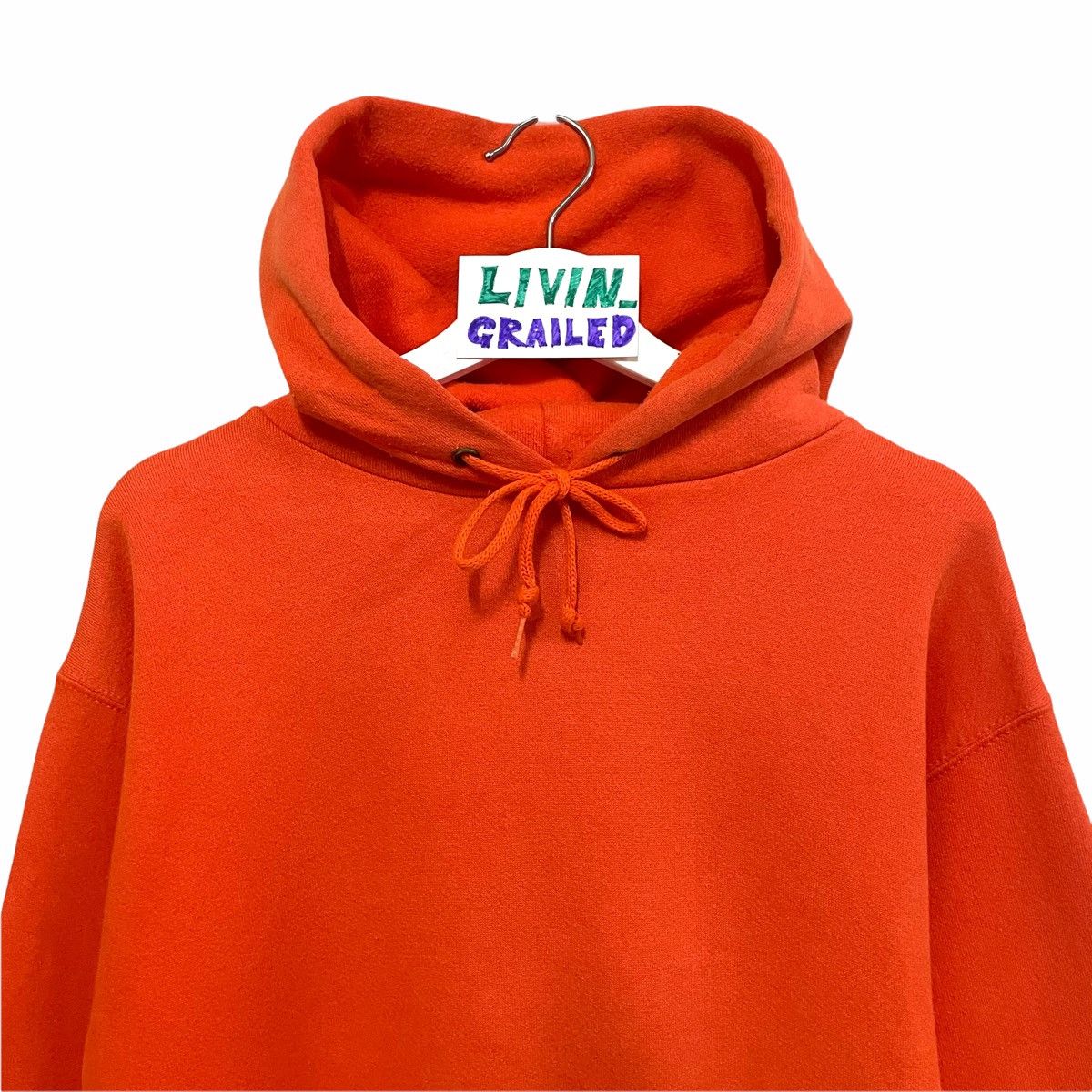 Russell Athletic × Vintage 🔥90s DISCUS ATHLETIC ORANGE PLAIN SWEATER HOODIE Size US M / EU 48-50 / 2 - 5 Thumbnail