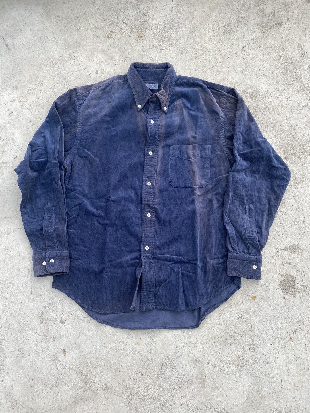 Japanese Brand Distressed Sun Fading Sugar Cane Corduroy Shirt Size US M / EU 48-50 / 2 - 1 Thumbnail