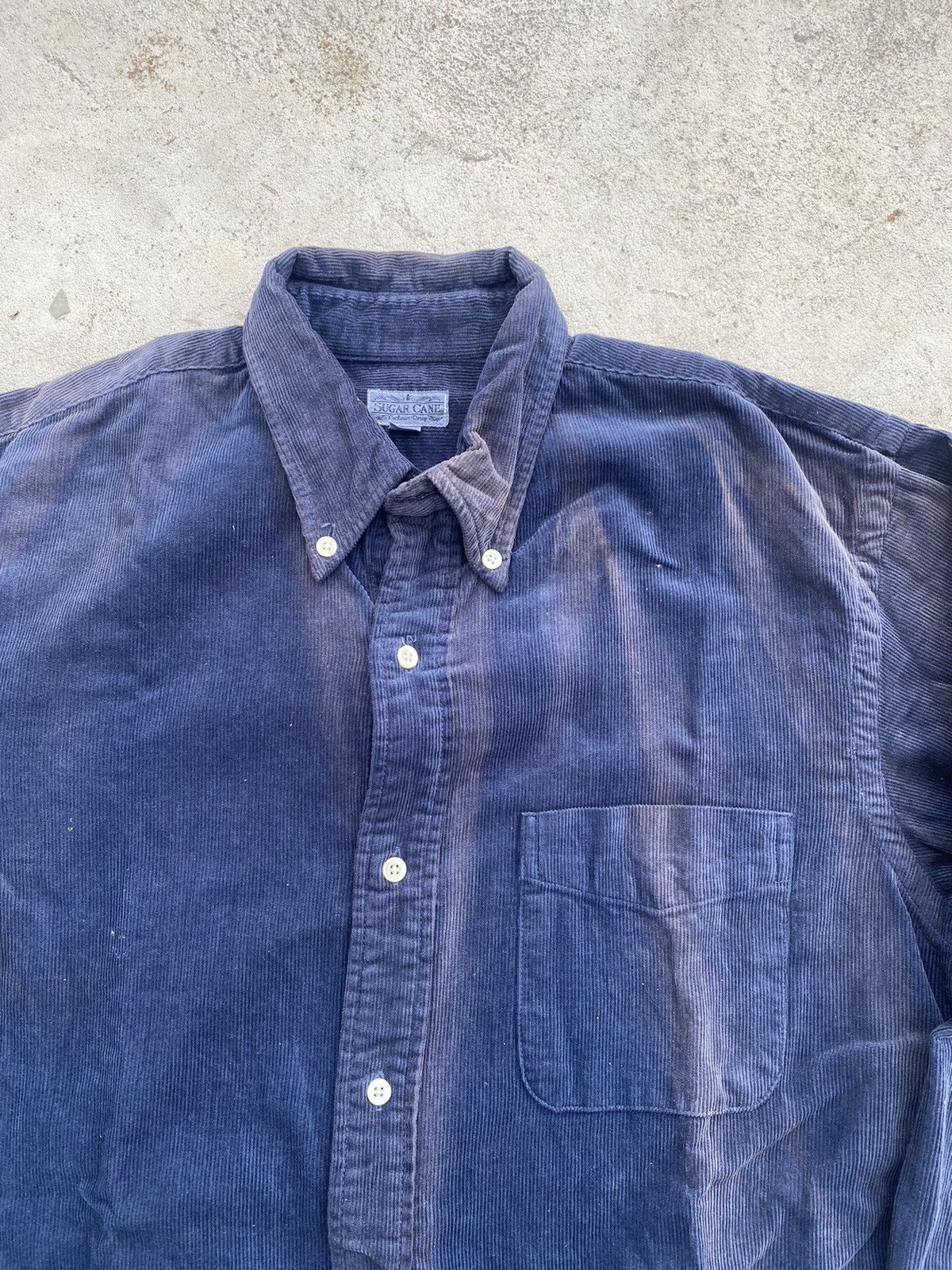 Japanese Brand Distressed Sun Fading Sugar Cane Corduroy Shirt Size US M / EU 48-50 / 2 - 2 Thumbnail