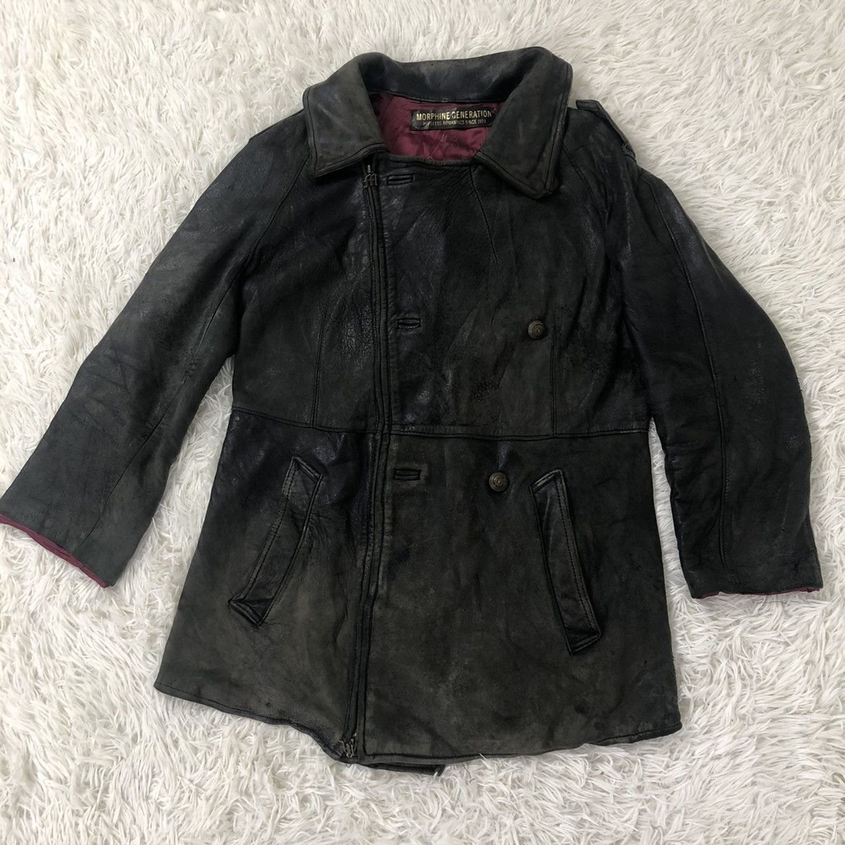 Vintage MORPHINE GENERATION HOOPLESS ROMANTIC 1979 LEATHER JACKET Size US M / EU 48-50 / 2 - 4 Thumbnail