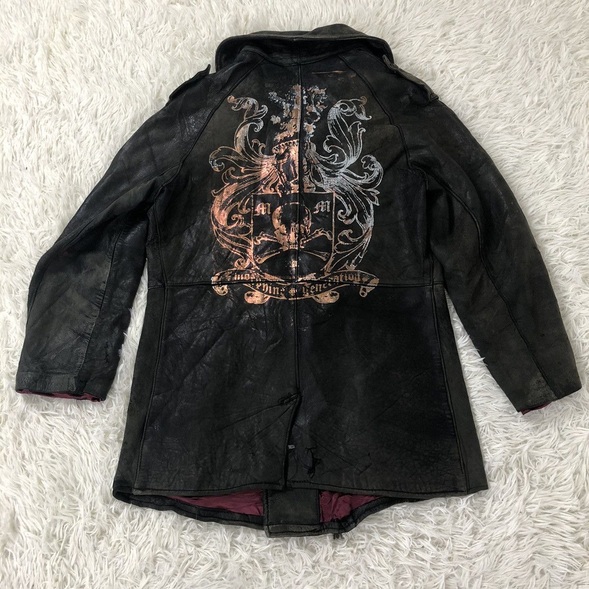 Vintage MORPHINE GENERATION HOOPLESS ROMANTIC 1979 LEATHER JACKET Size US M / EU 48-50 / 2 - 7 Thumbnail