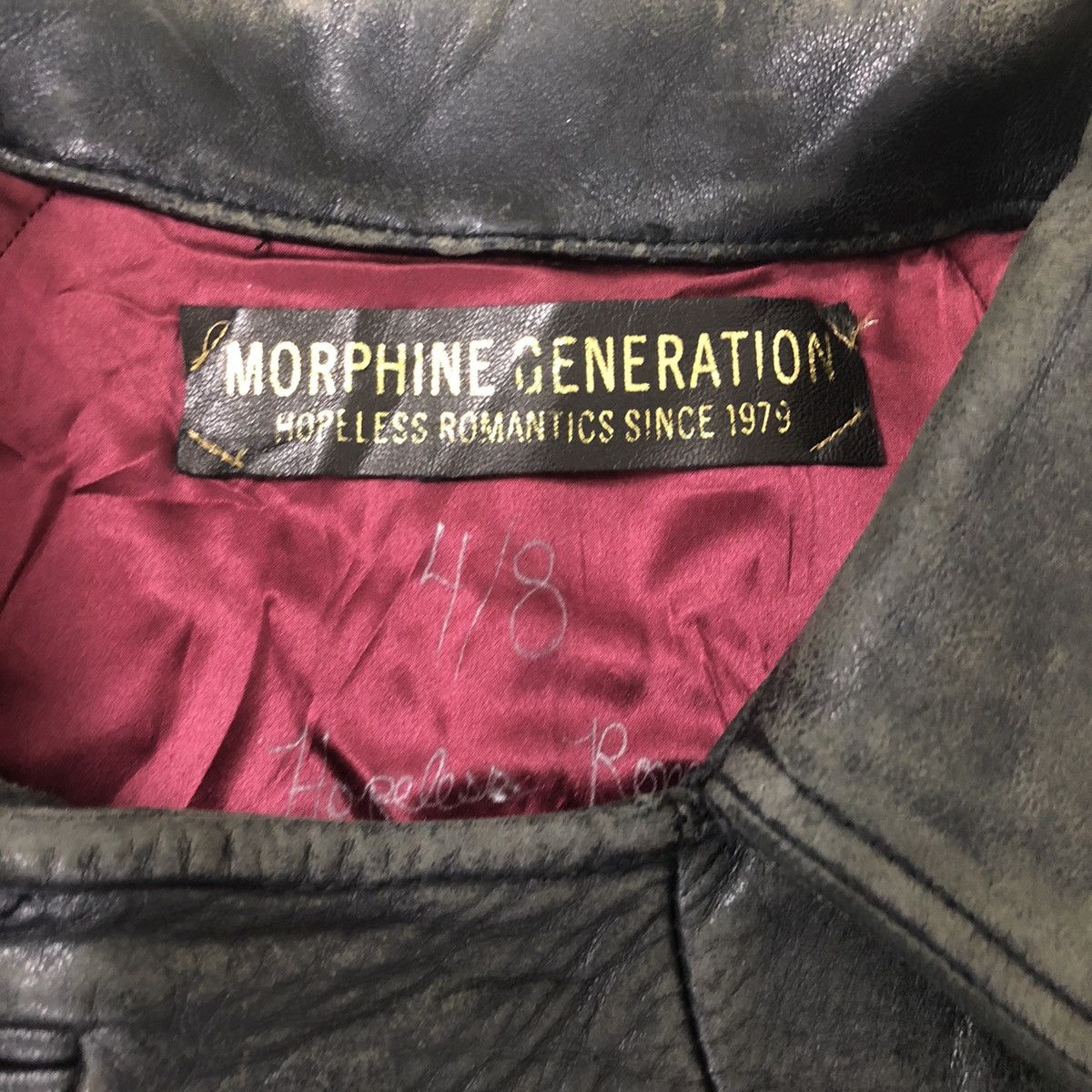 Vintage MORPHINE GENERATION HOOPLESS ROMANTIC 1979 LEATHER JACKET Size US M / EU 48-50 / 2 - 8 Thumbnail
