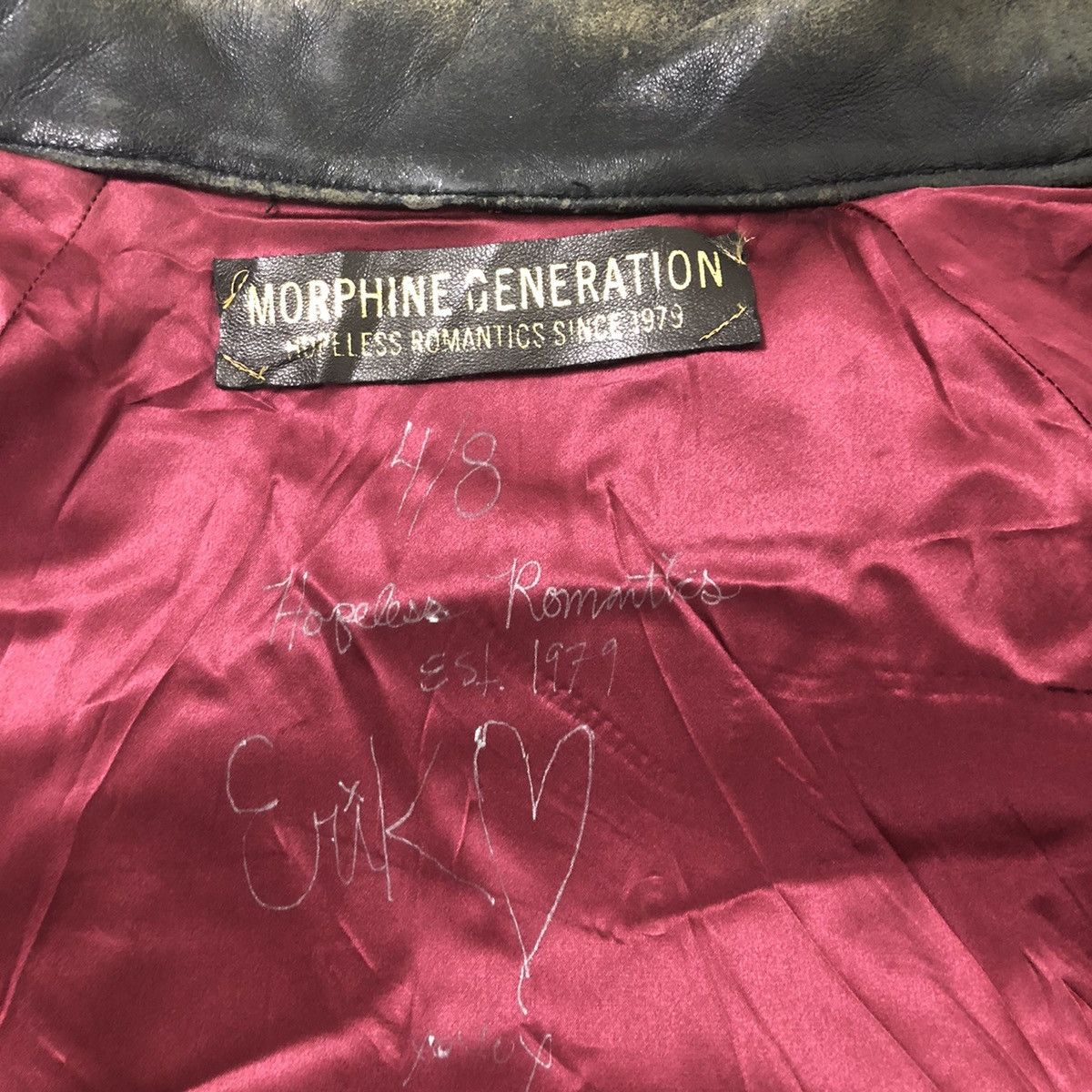 Vintage MORPHINE GENERATION HOOPLESS ROMANTIC 1979 LEATHER JACKET Size US M / EU 48-50 / 2 - 10 Thumbnail