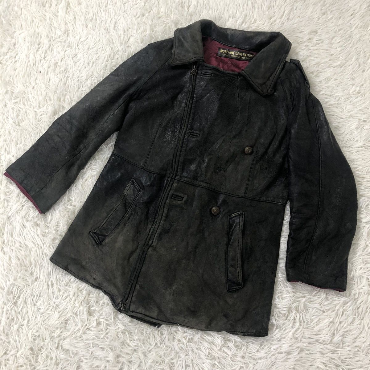 Vintage MORPHINE GENERATION HOOPLESS ROMANTIC 1979 LEATHER JACKET Size US M / EU 48-50 / 2 - 2 Thumbnail