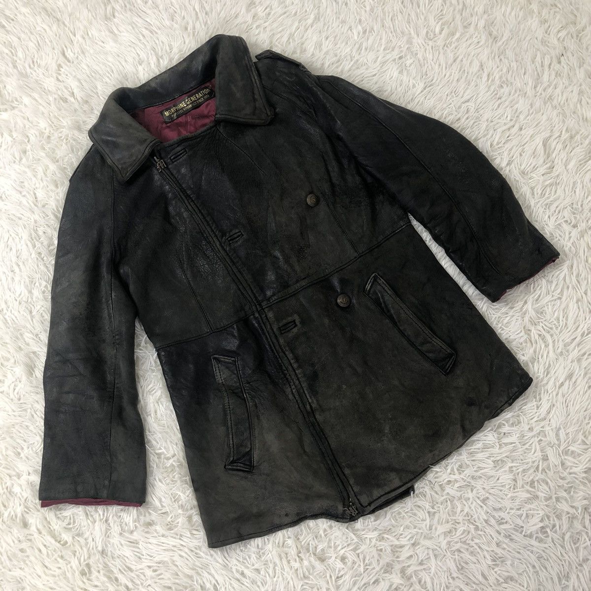 Vintage MORPHINE GENERATION HOOPLESS ROMANTIC 1979 LEATHER JACKET Size US M / EU 48-50 / 2 - 3 Thumbnail