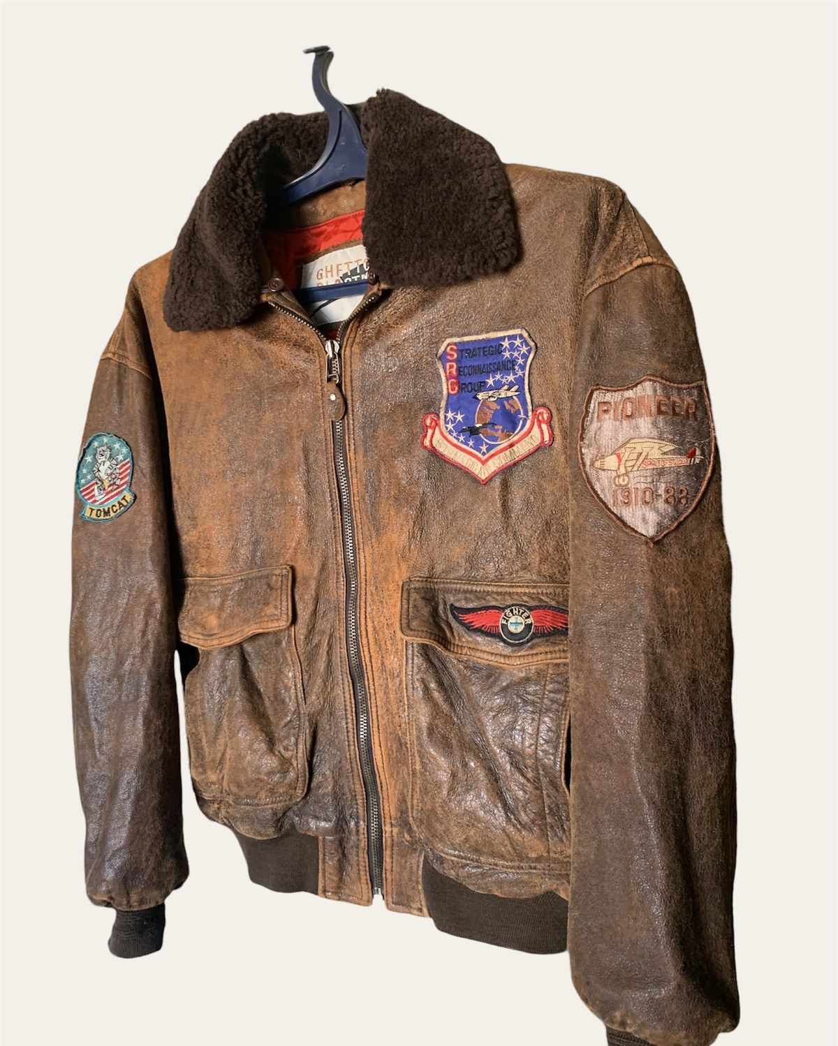 Other 80s A2 Flyers vintage leather jacket Rare Ghetto blast patch Size US L / EU 52-54 / 3 - 9 Thumbnail