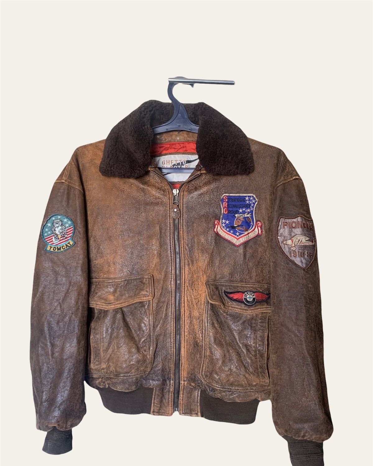 Other 80s A2 Flyers vintage leather jacket Rare Ghetto blast patch Size US L / EU 52-54 / 3 - 7 Thumbnail