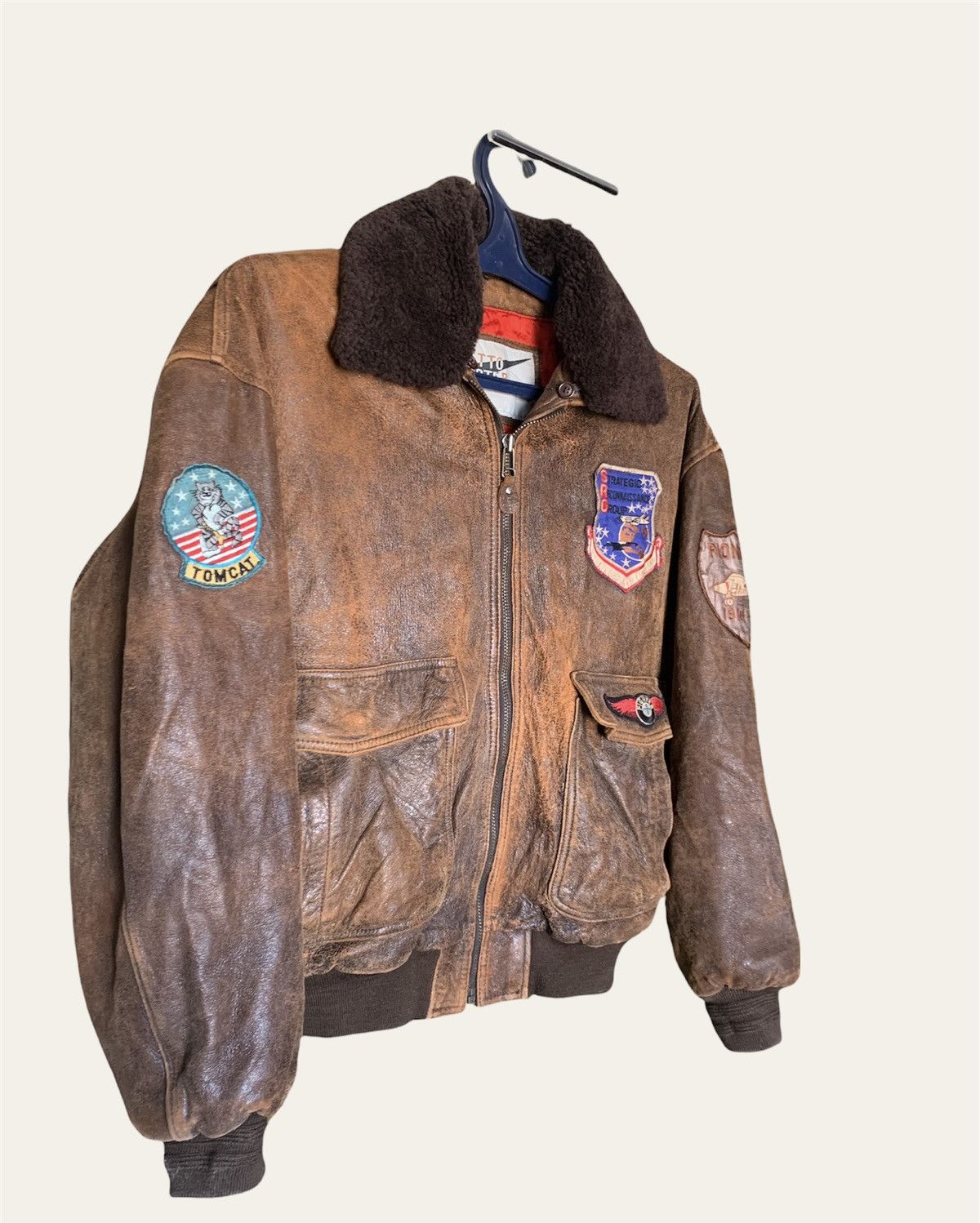 Other 80s A2 Flyers vintage leather jacket Rare Ghetto blast patch Size US L / EU 52-54 / 3 - 11 Thumbnail