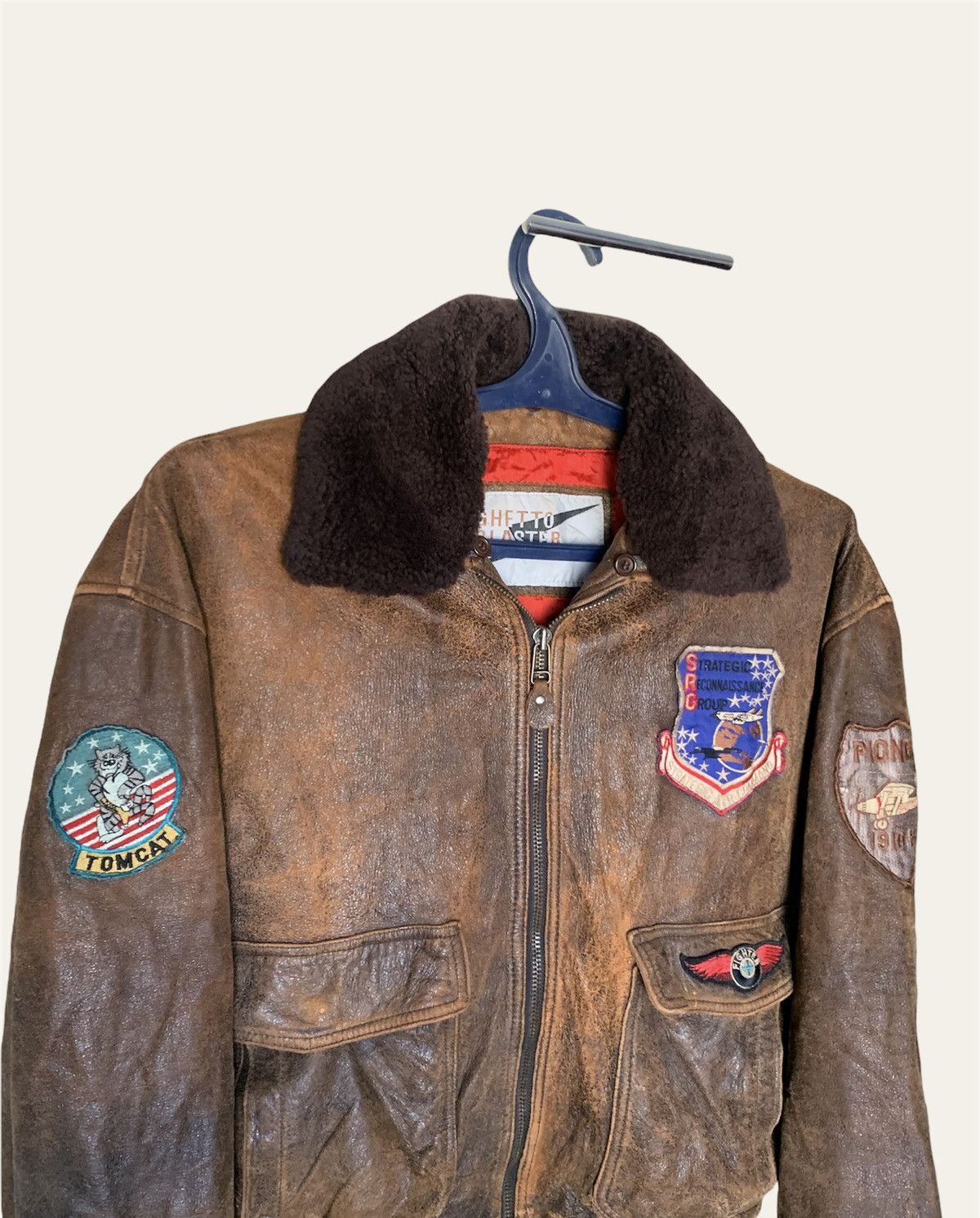 Other 80s A2 Flyers vintage leather jacket Rare Ghetto blast patch Size US L / EU 52-54 / 3 - 12 Thumbnail